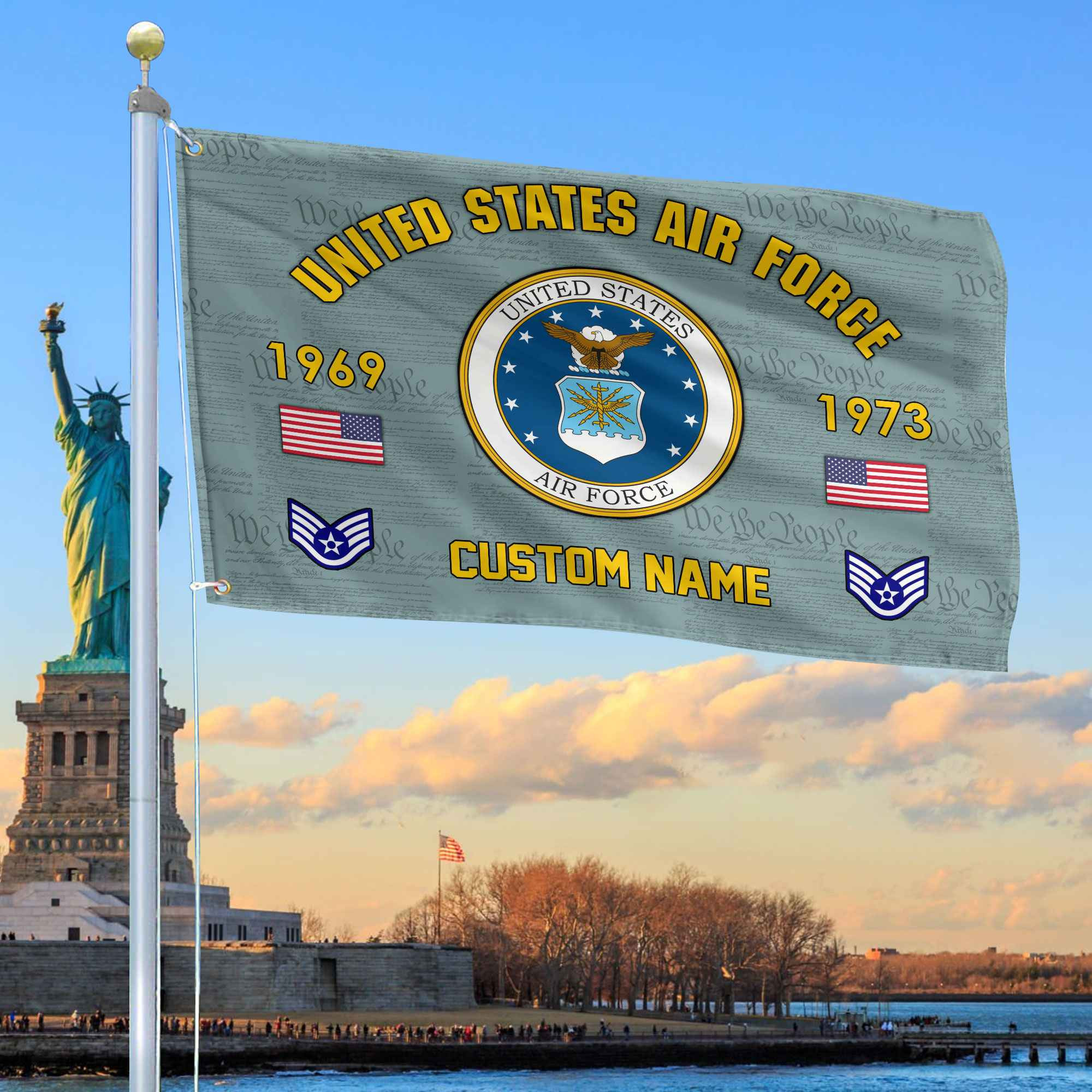 Premium Custom USAF Grommet Flag VPVC108604, Gifts For Air Force Veteran, Best Gifts On Father’s Day, Armed Forces Day, Independence Day, Veterans Day