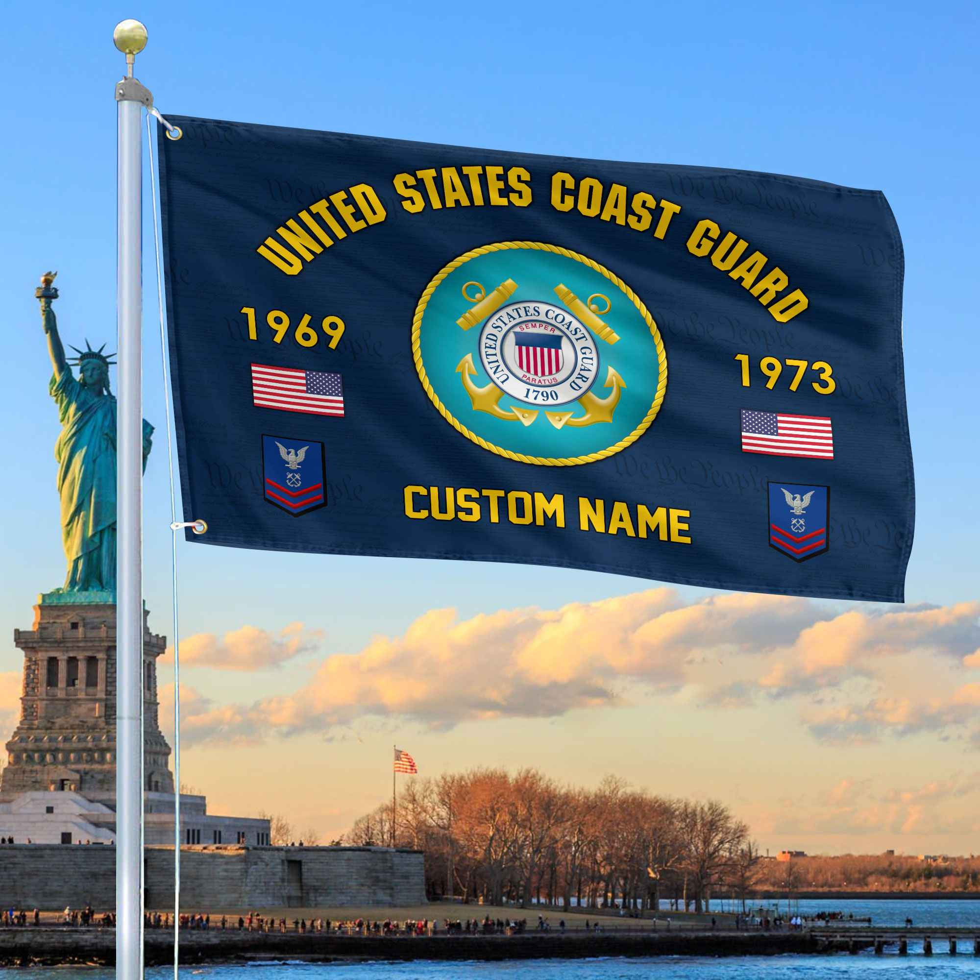 Premium Custom USCG Grommet Flag VPVC108605, Gifts For Coast Guard Veteran, Best Gifts On Father’s Day, Armed Forces Day, Independence Day, Veterans Day