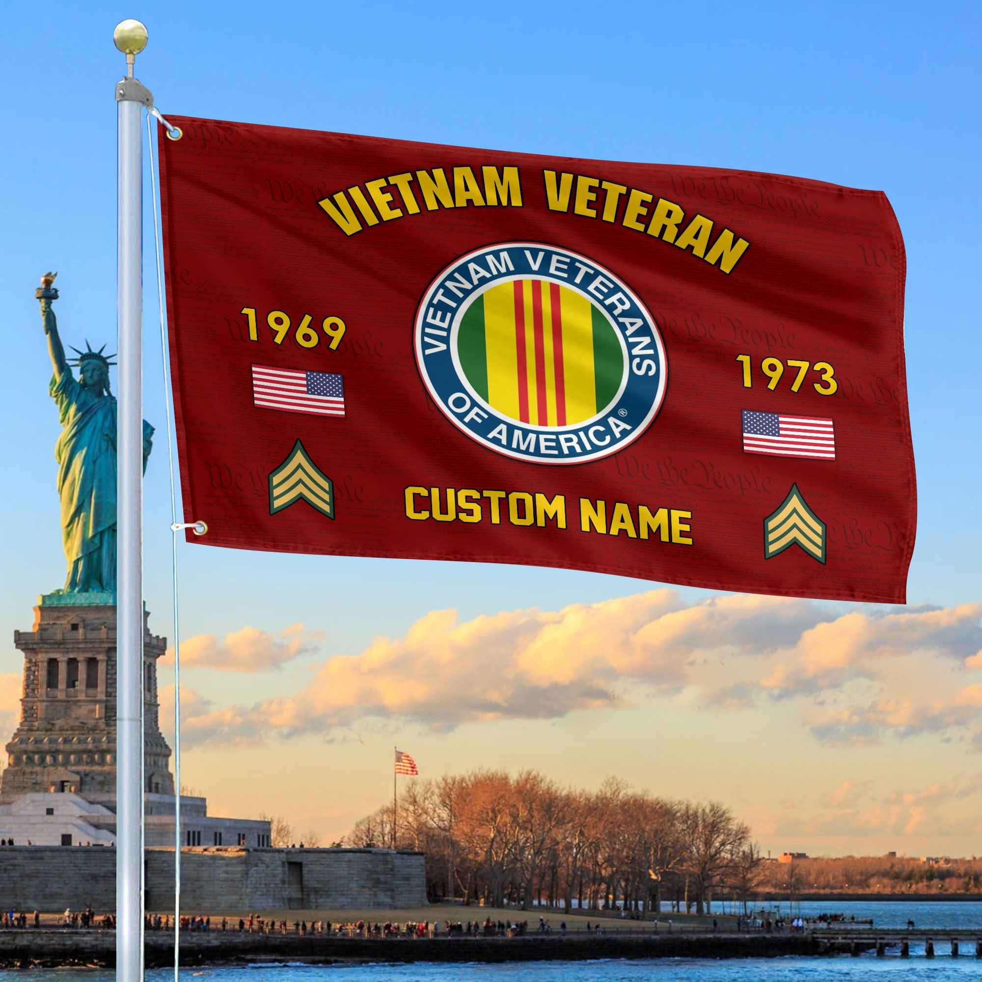 Premium Custom Vietnam Veteran Grommet Flag VPVC108606, Gifts For Vietnam Veteran, Best Gifts On Father’s Day, Armed Forces Day, Independence Day, Veterans Day