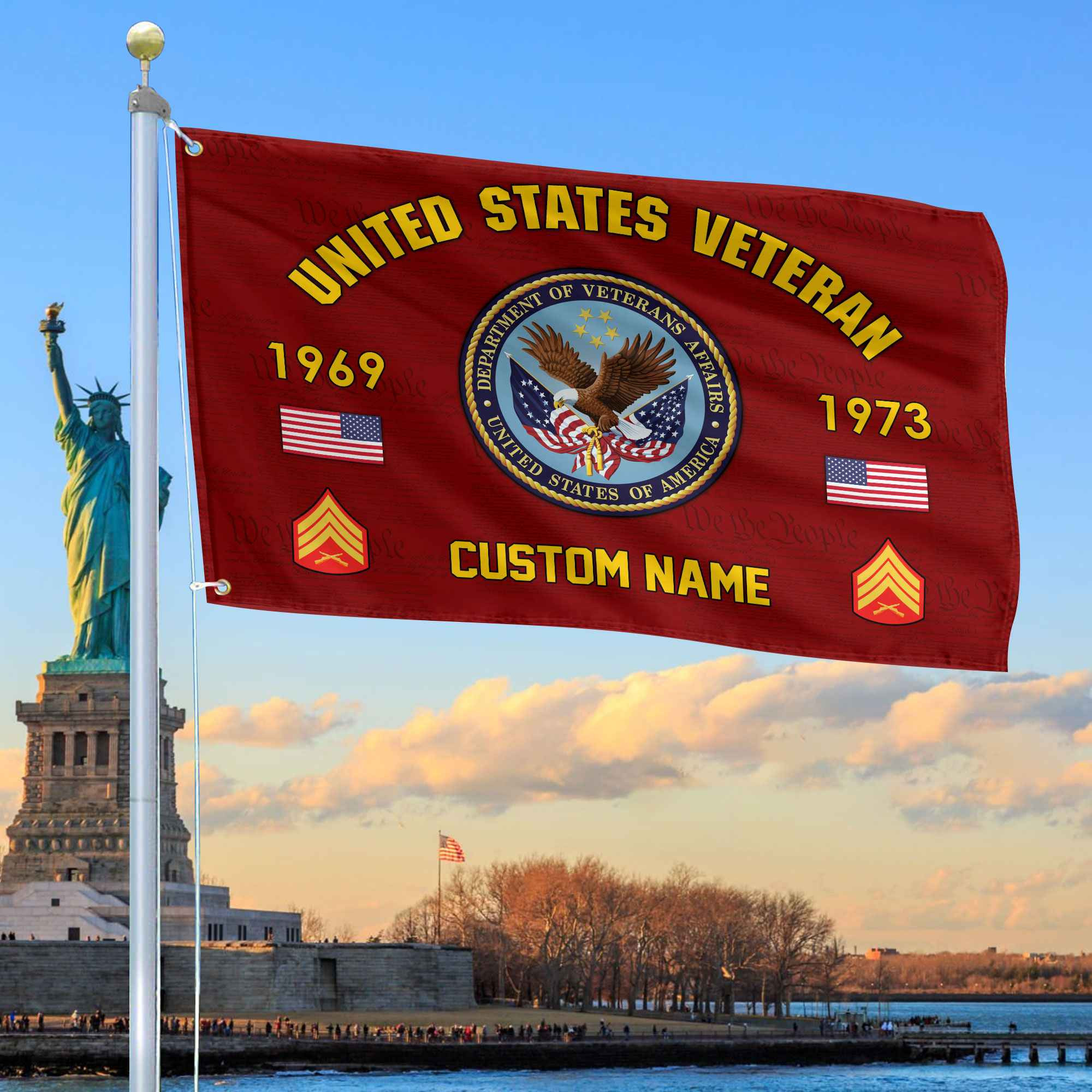 Premium Custom US Veteran Grommet Flag VPVC108607, Gifts For US Veteran, Best Gifts On Father’s Day, Armed Forces Day, Independence Day, Veterans Day