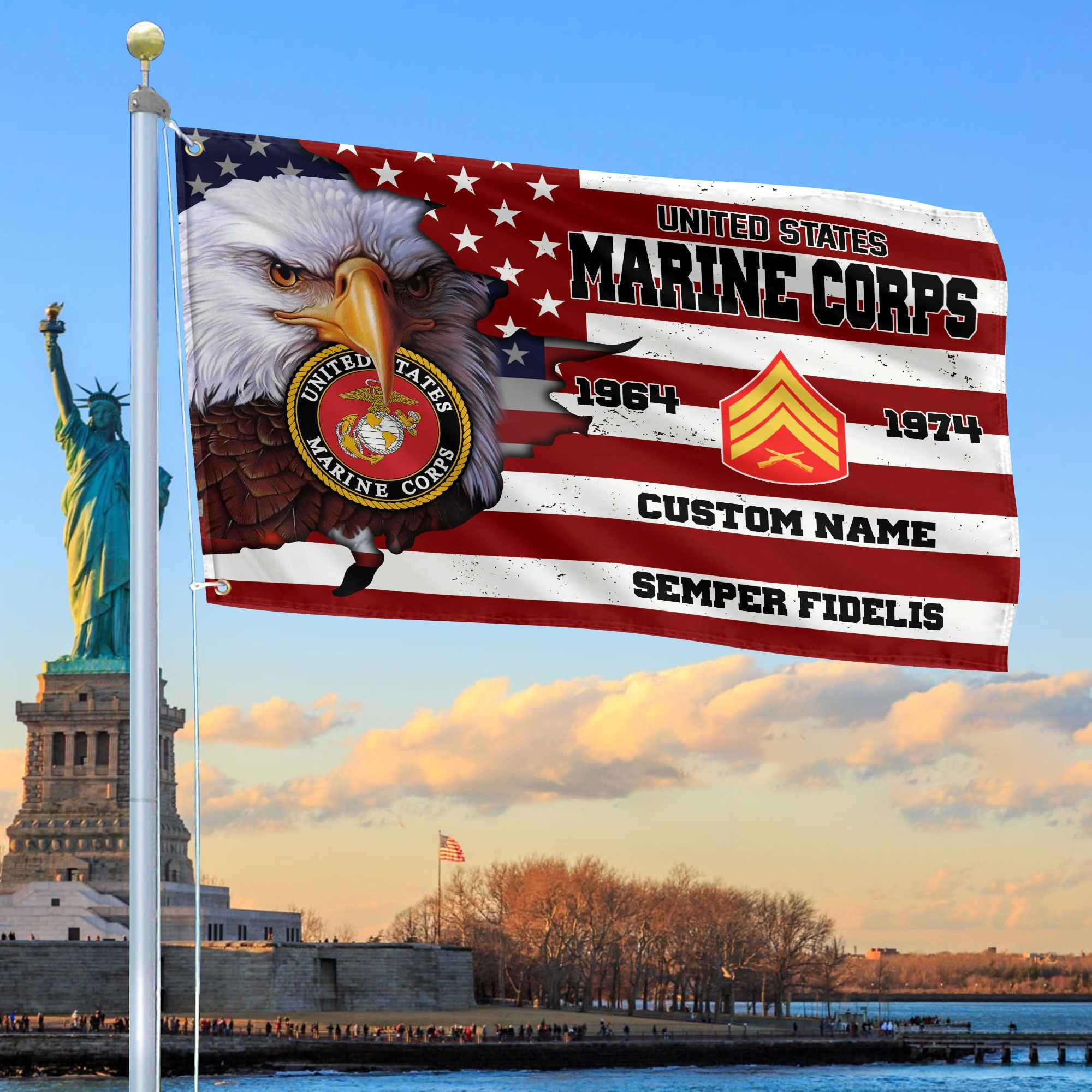Premium Custom USMC Grommet Flag VPVC108703, Gifts For Marine Veteran, Best Gifts On Father’s Day, Armed Forces Day, Independence Day, Veterans Day