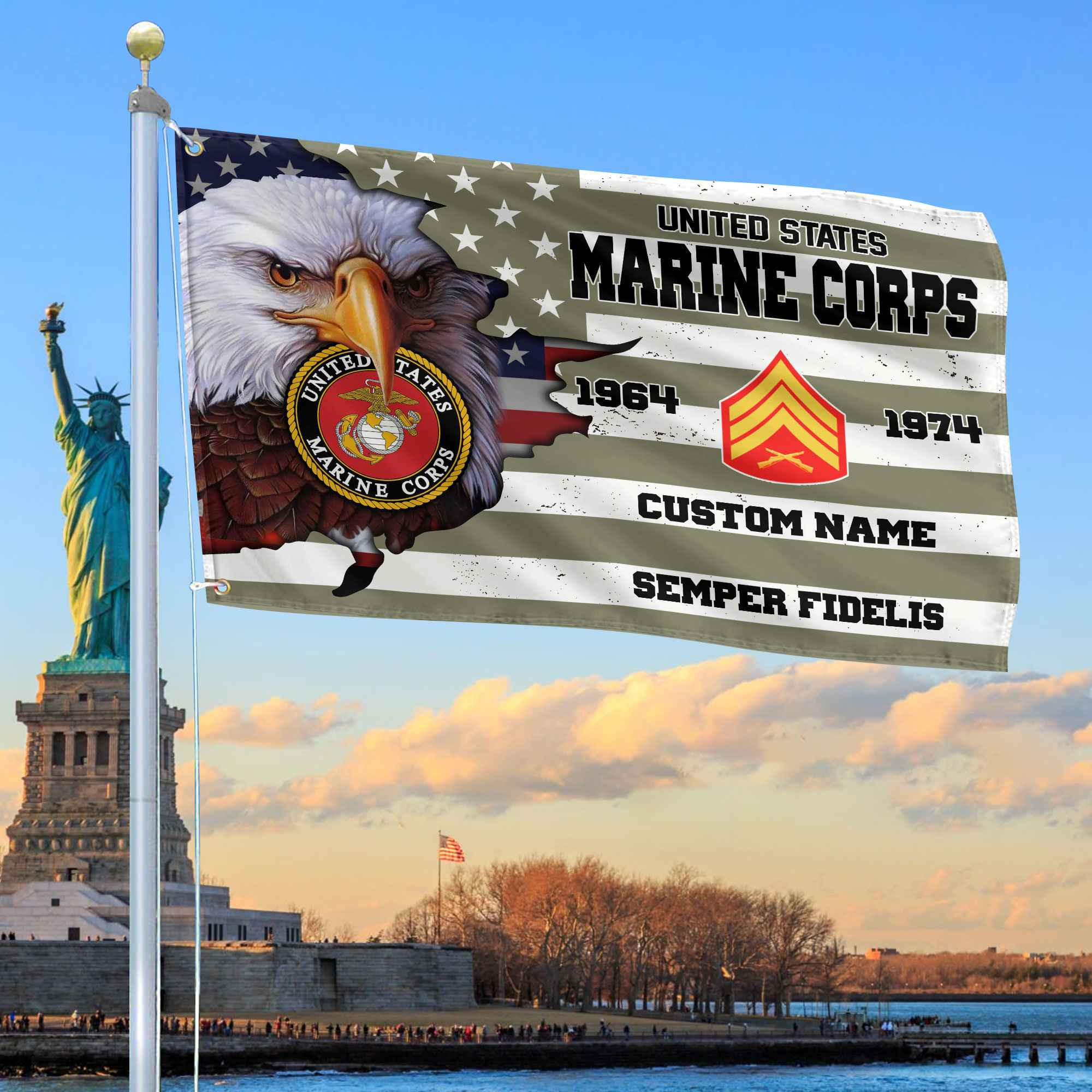 Premium Custom USMC Grommet Flag VPVC108711, Gifts For Marine Veteran, Best Gifts On Father’s Day, Armed Forces Day, Independence Day, Veterans Day