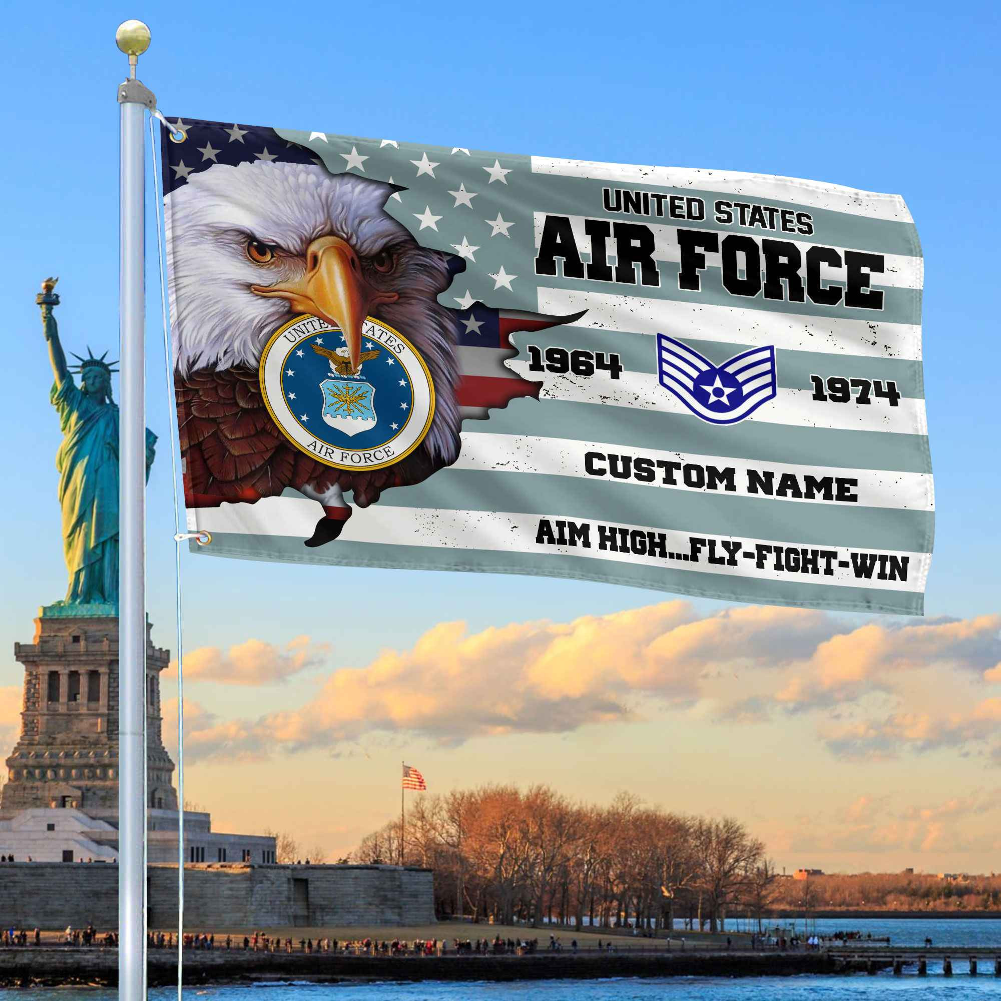 Premium Custom USAF Grommet Flag VPVC108704, Gifts For Air Force Veteran, Best Gifts On Father’s Day, Armed Forces Day, Independence Day, Veterans Day