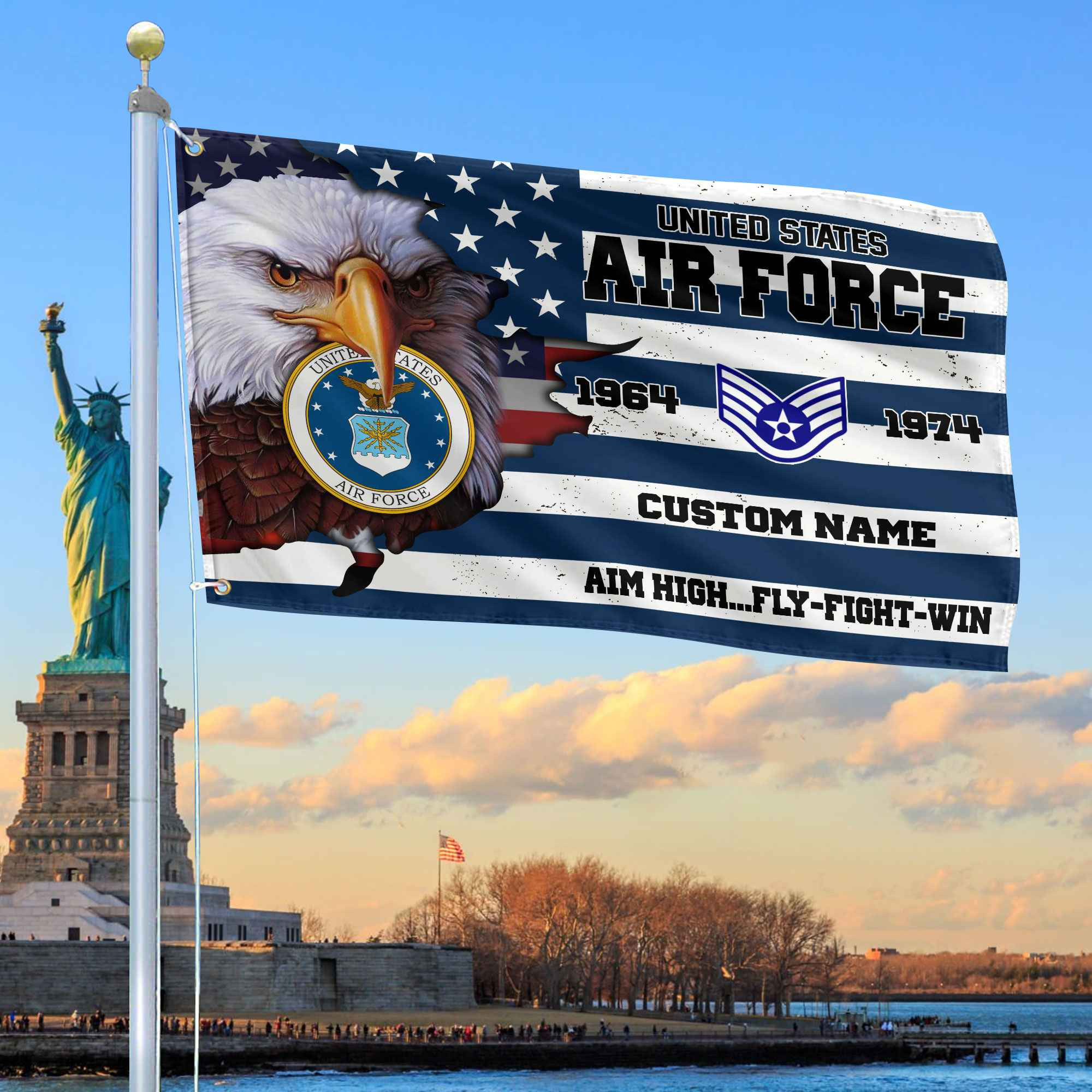 Premium Custom USAF Grommet Flag VPVC108712, Gifts For Air Force Veteran, Best Gifts On Father’s Day, Armed Forces Day, Independence Day, Veterans Day