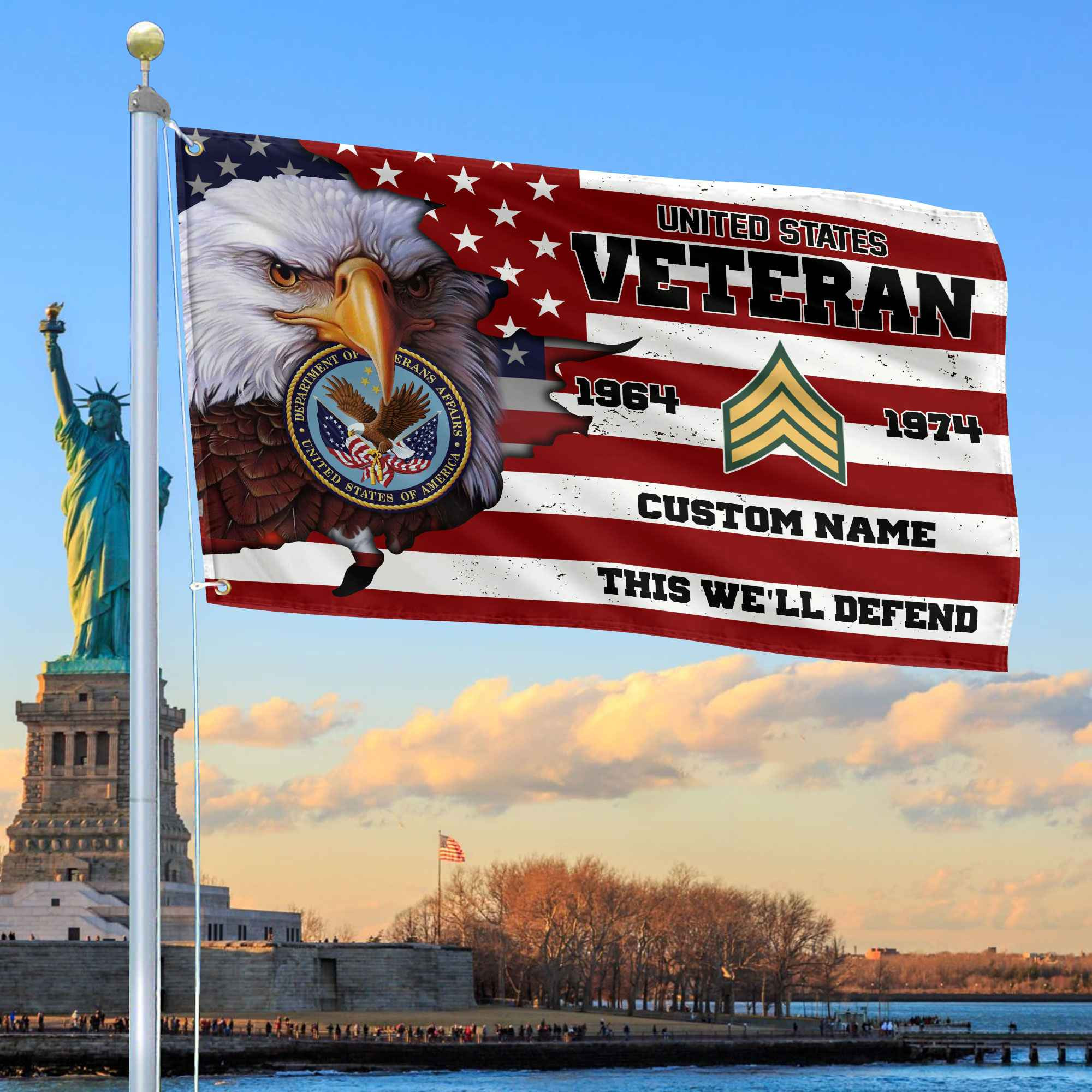Premium Custom US Veteran Grommet Flag VPVC108707, Gifts For US Veteran, Best Gifts On Father’s Day, Armed Forces Day, Independence Day, Veterans Day