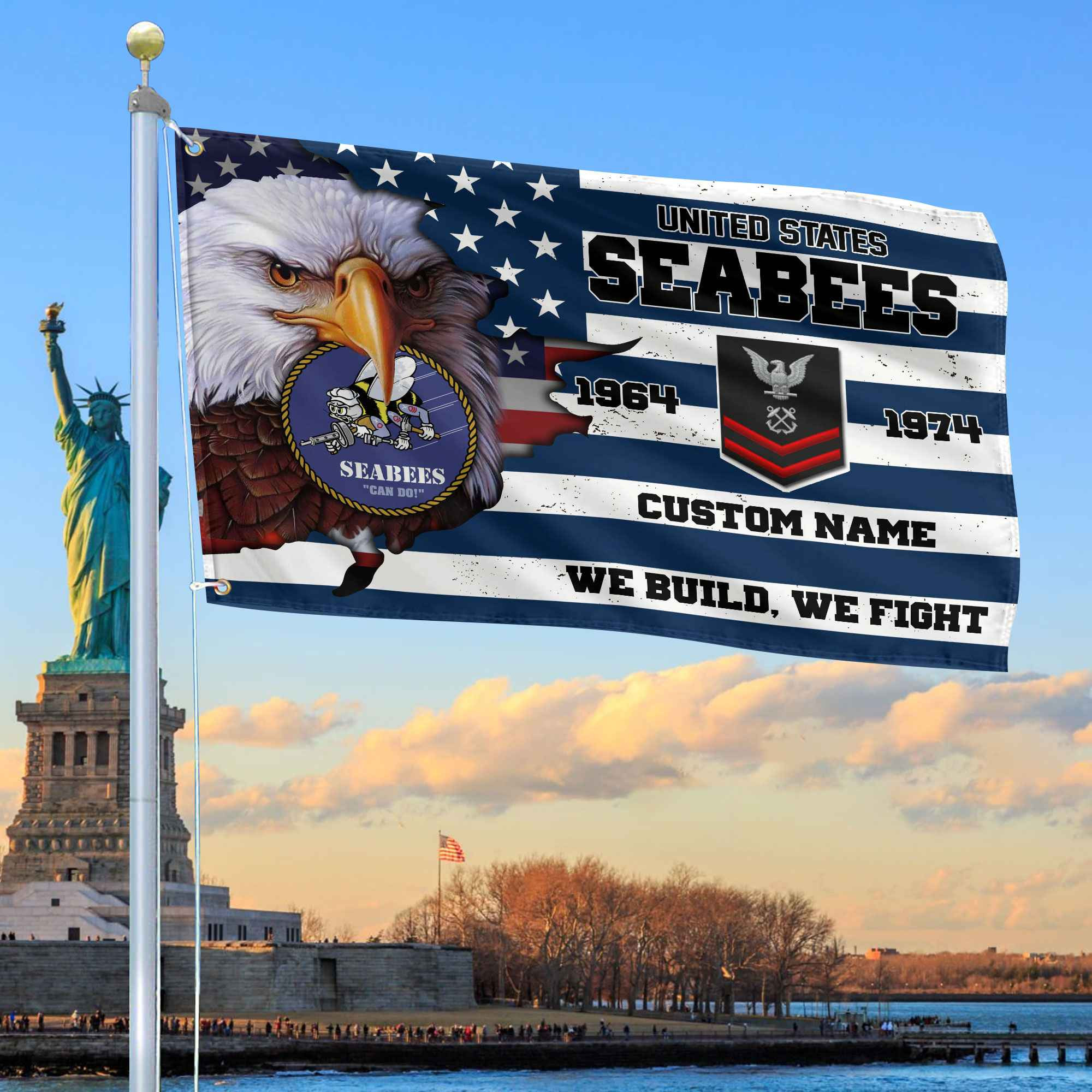 Premium Custom US Seabees Grommet Flag VPVC108709, Gifts For Seabees Veteran, Best Gifts On Father’s Day, Armed Forces Day, Independence Day, Veterans Day