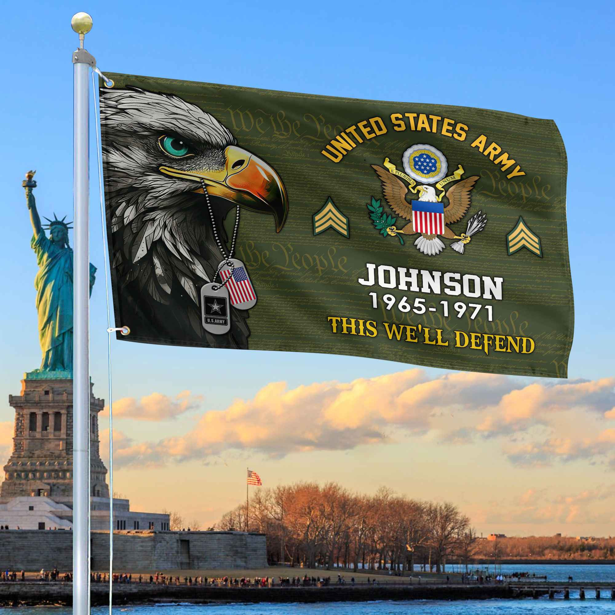 US Army Custom Grommet Flag VPVC108801, Gifts For Army Veteran, Best Gifts On Father’s Day, Armed Forces Day, Independence Day, Veterans Day