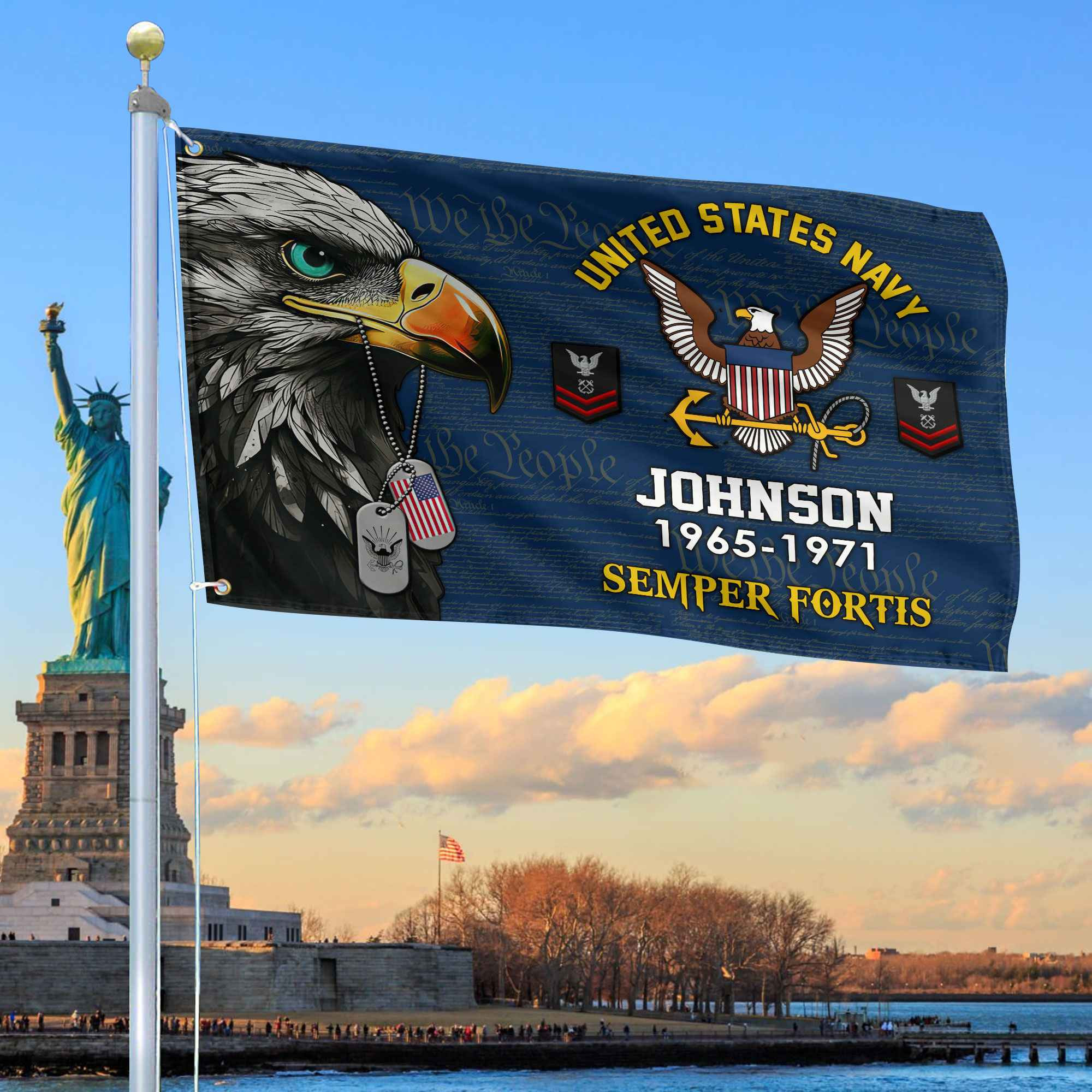 US Navy Custom Grommet Flag VPVC108802, Gifts For Navy Veteran, Best Gifts On Father’s Day, Armed Forces Day, Independence Day, Veterans Day