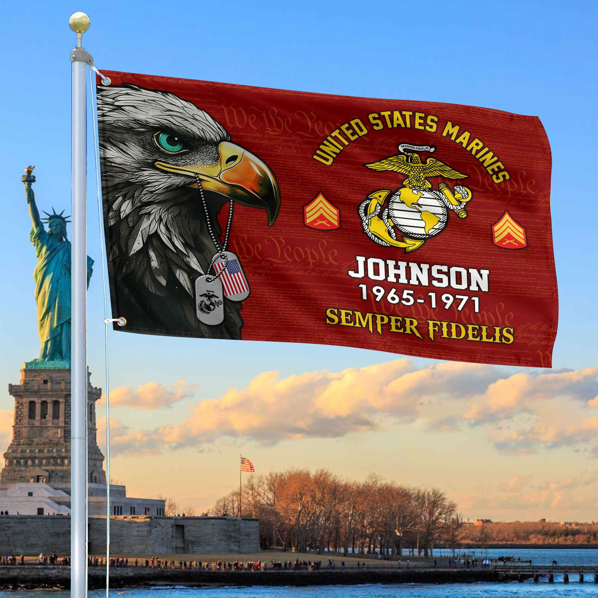USMC Custom Grommet Flag VPVC108803, Gifts For Marine Veteran, Best Gifts On Father’s Day, Armed Forces Day, Independence Day, Veterans Day