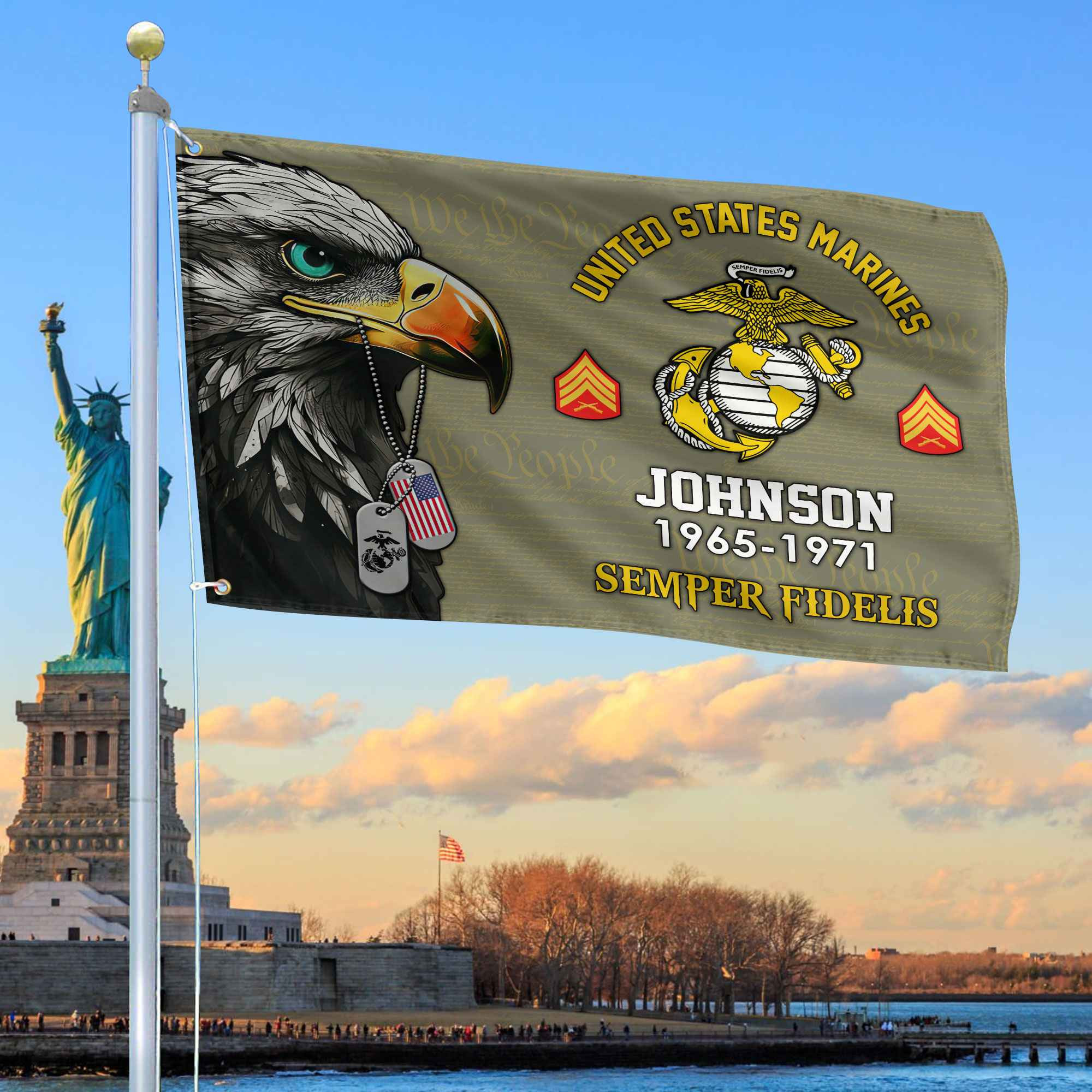 USMC Custom Grommet Flag VPVC108811, Gifts For Marine Veteran, Best Gifts On Father’s Day, Armed Forces Day, Independence Day, Veterans Day