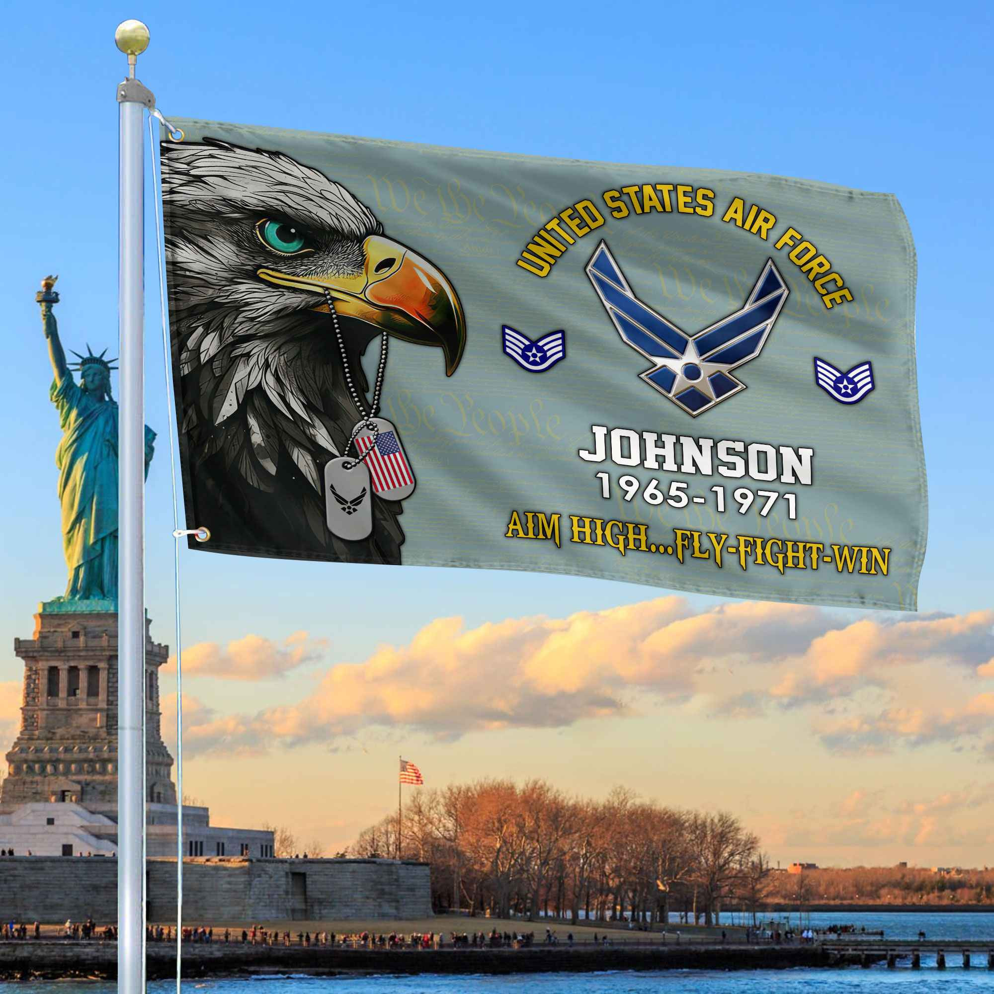 USAF Custom Grommet Flag VPVC108804, Gifts For Air Force Veteran, Best Gifts On Father’s Day, Armed Forces Day, Independence Day, Veterans Day