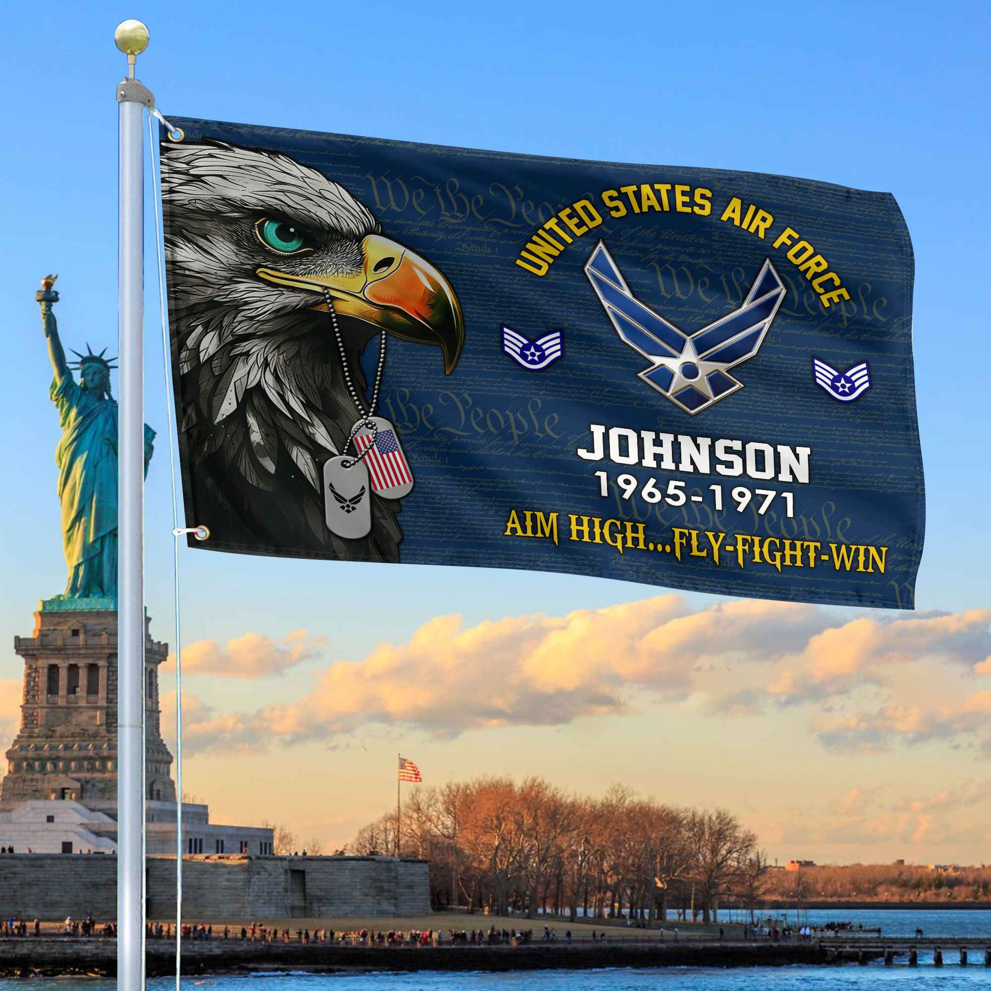 USAF Custom Grommet Flag VPVC108812, Gifts For Air Force Veteran, Best Gifts On Father’s Day, Armed Forces Day, Independence Day, Veterans Day