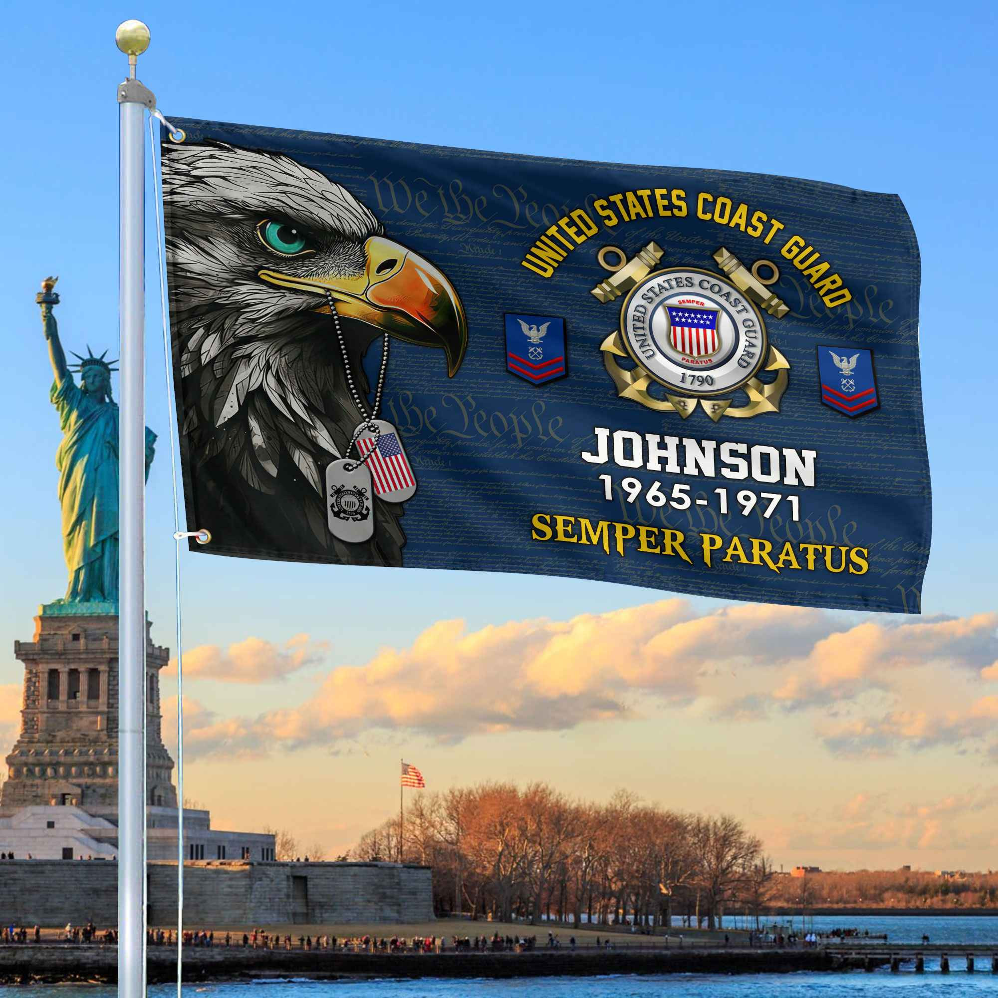 USCG Custom Grommet Flag VPVC108805, Gifts For Coast Guard Veteran, Best Gifts On Father’s Day, Armed Forces Day, Independence Day, Veterans Day