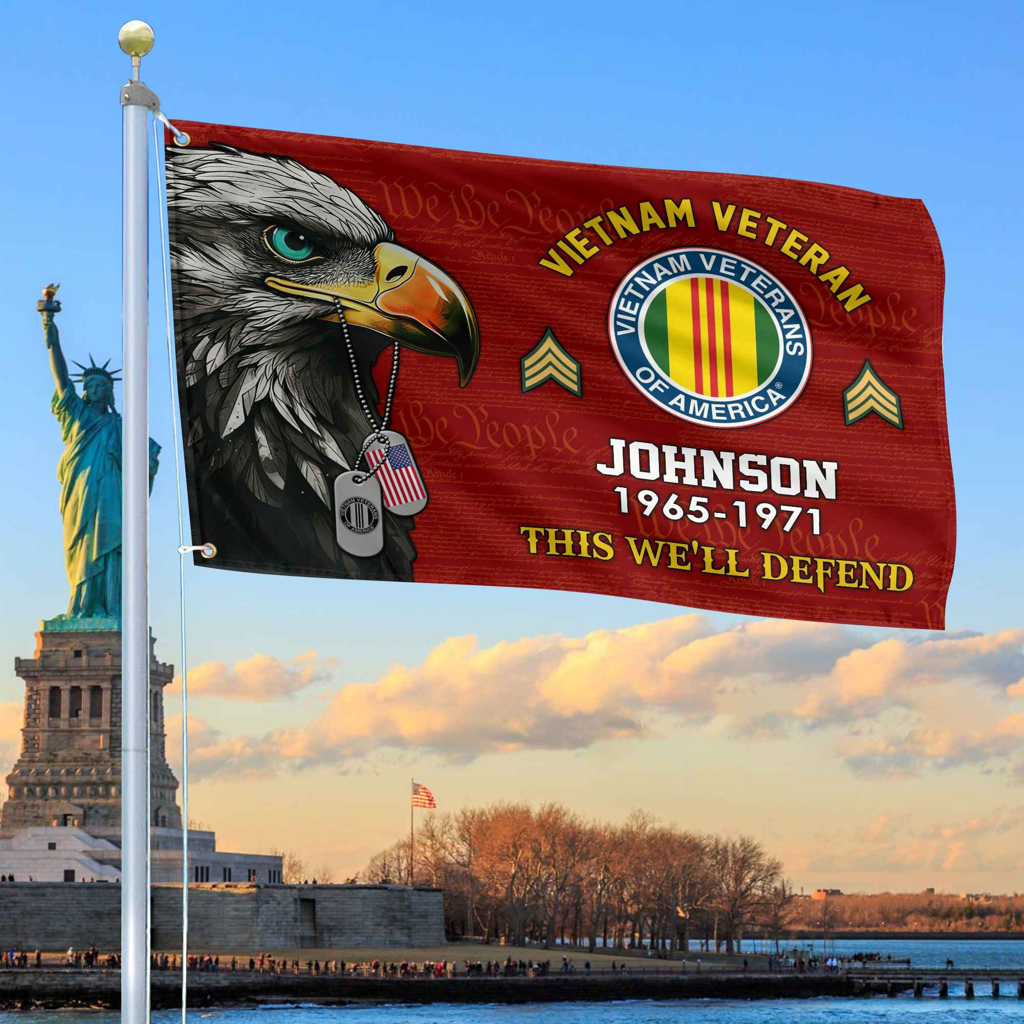 Vietnam Veteran Custom Grommet Flag VPVC108806, Gifts For Vietnam Veteran, Best Gifts On Father’s Day, Armed Forces Day, Independence Day, Veterans Day