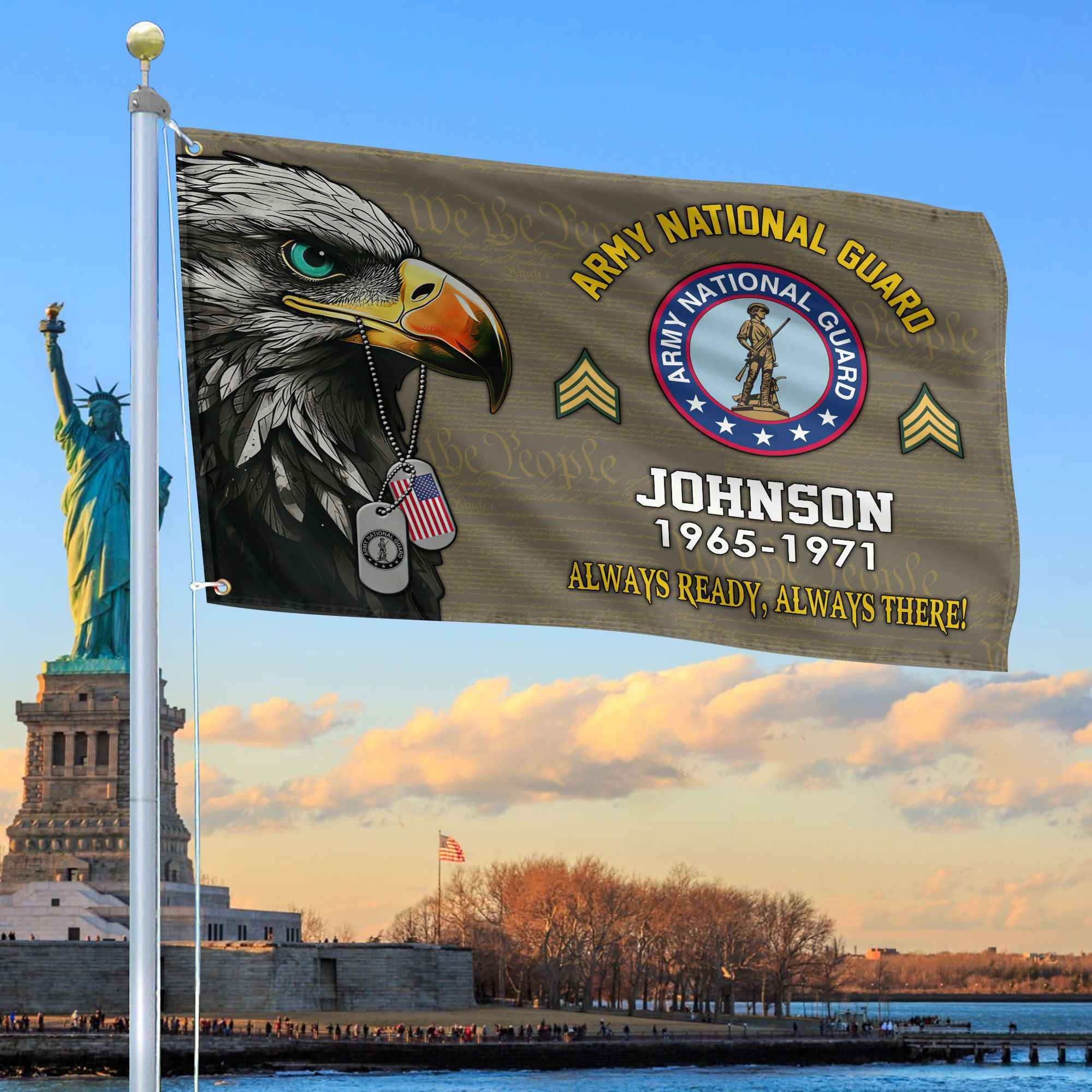 US Army National Guard Custom Grommet Flag VPVC108808, Gifts For Army National Guard Veteran, Best Gifts On Father’s Day, Armed Forces Day, Independence Day, Veterans Day