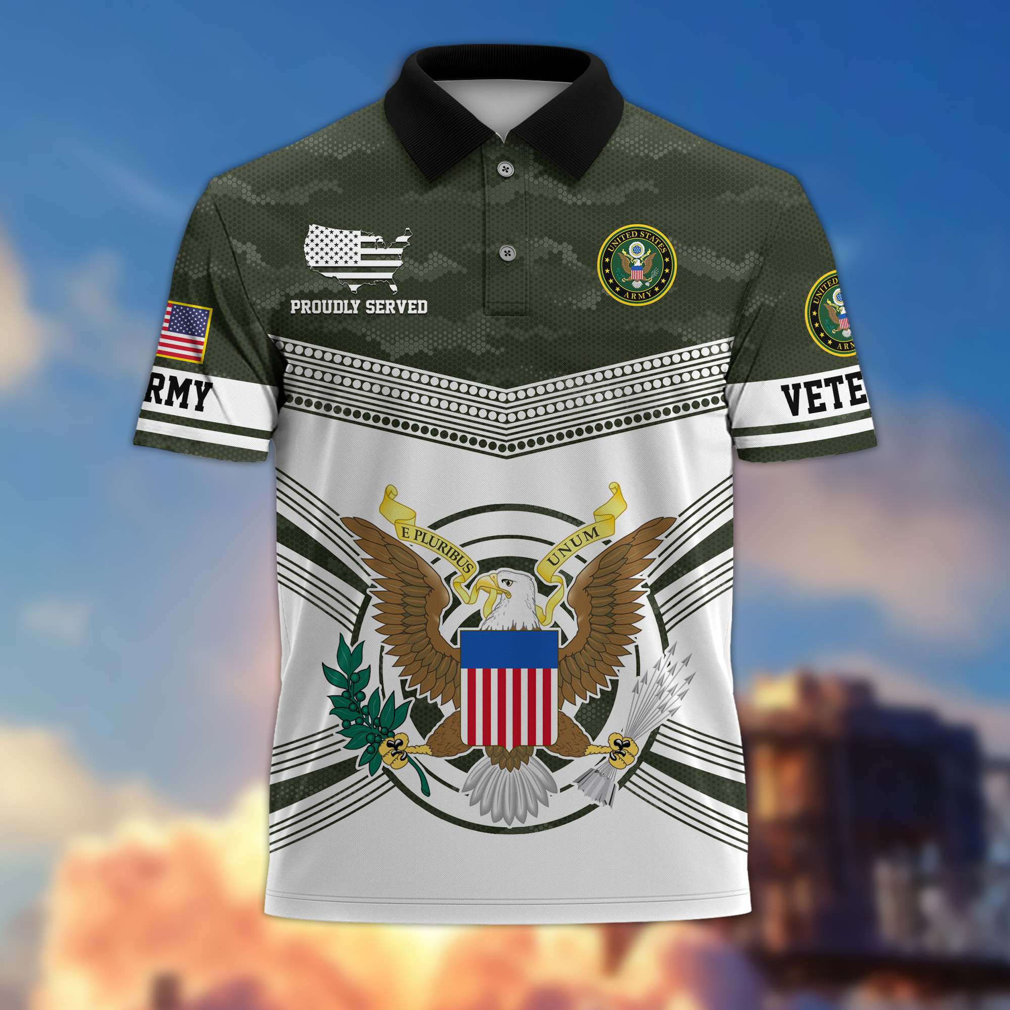 Premium US Veterans Polo Shirt BPVC070301, Gifts For US Veterans, Gifts On Father’s Day, Independence Day, Armed Forces Day, Veterans Day