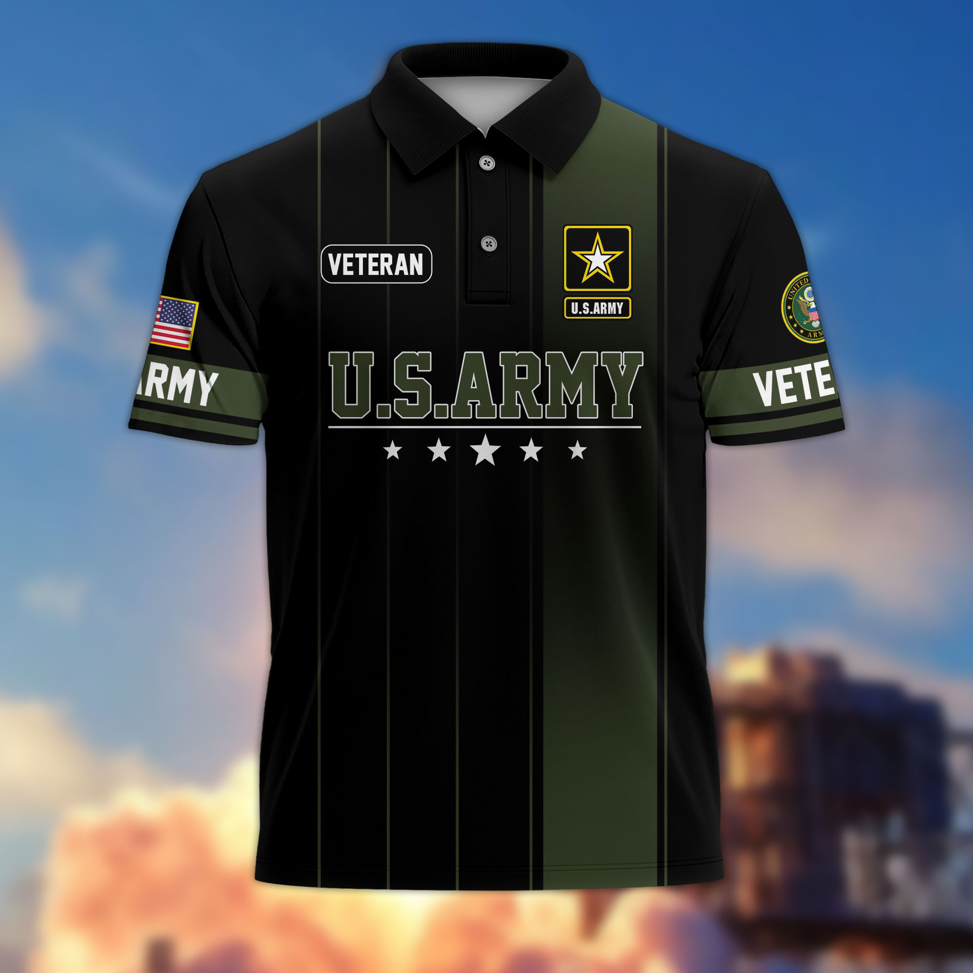 Premium US Veterans Polo Shirt BPHN080311, Gifts For US Veterans, Gifts On Father’s Day, Independence Day, Armed Forces Day, Veterans Day