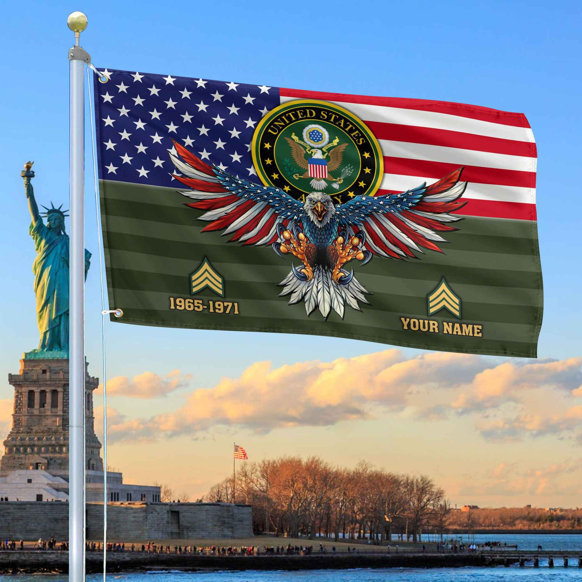 Premium Custom US Army Grommet Flag VPVC109001, Gifts For Army Veteran, Gifts For Dad, For Husband, Best Gifts On Father’s Day, Armed Forces Day, Independence Day, Veterans Day