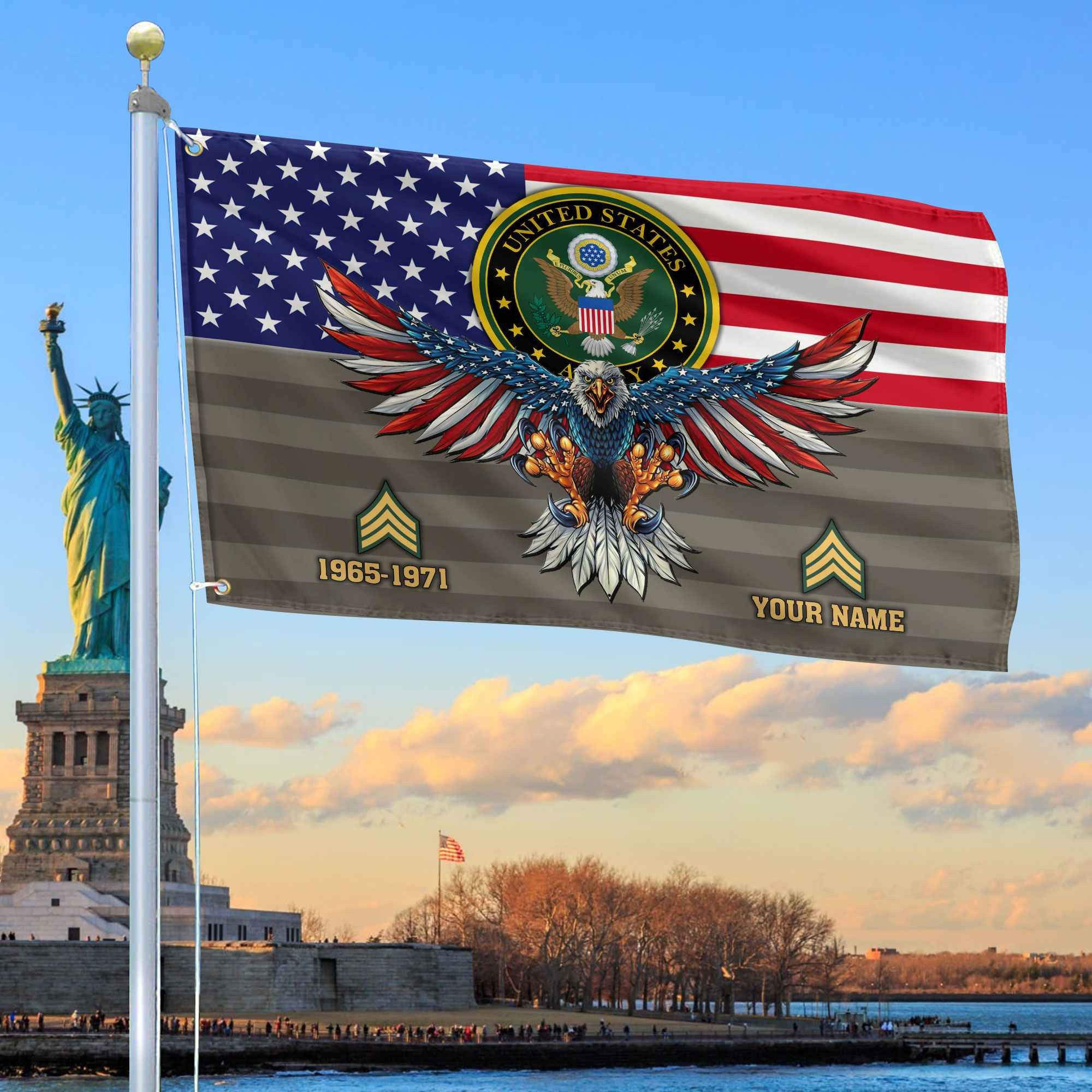 Premium Custom US Army Grommet Flag VPVC109010, Gifts For Army Veteran, Gifts For Dad, For Husband, Best Gifts On Father’s Day, Armed Forces Day, Independence Day, Veterans Day