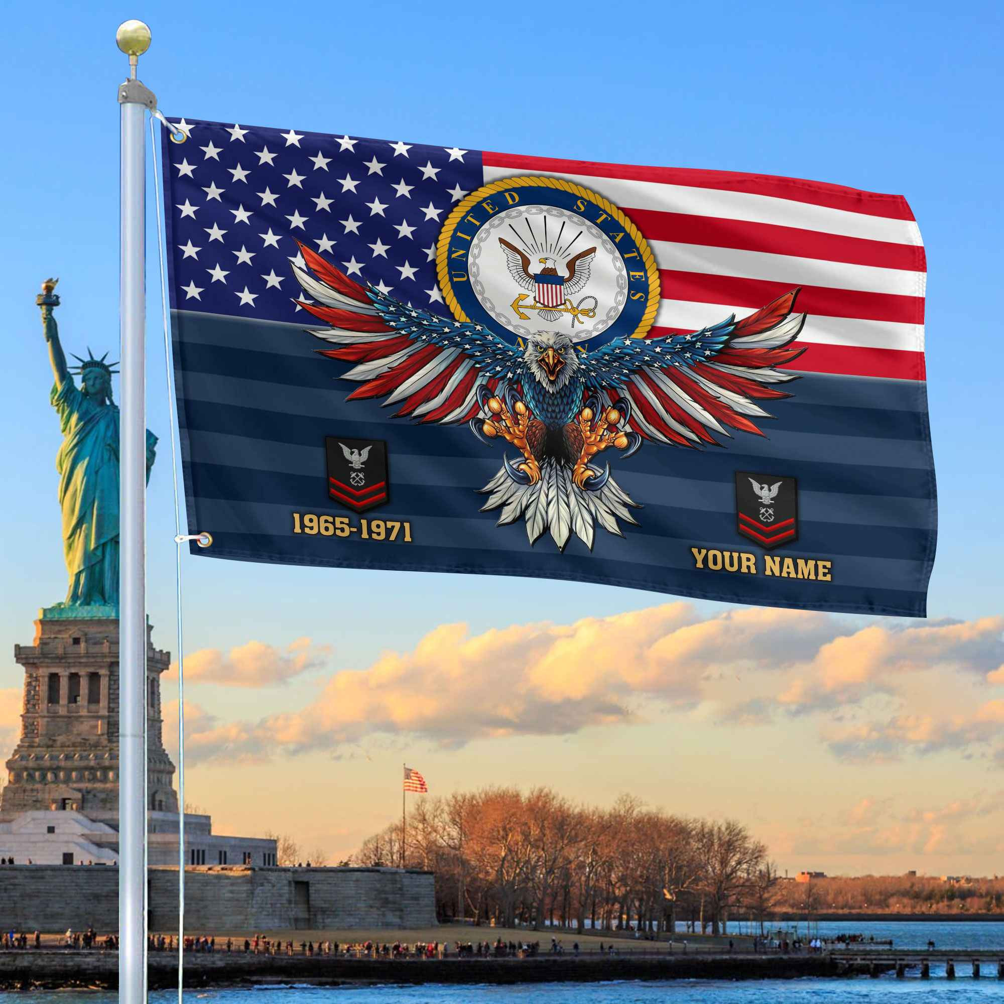 Premium Custom US Navy Grommet Flag VPVC109002, Gifts For Navy Veteran, Gifts For Dad, For Husband, Best Gifts On Father’s Day, Armed Forces Day, Independence Day, Veterans Day