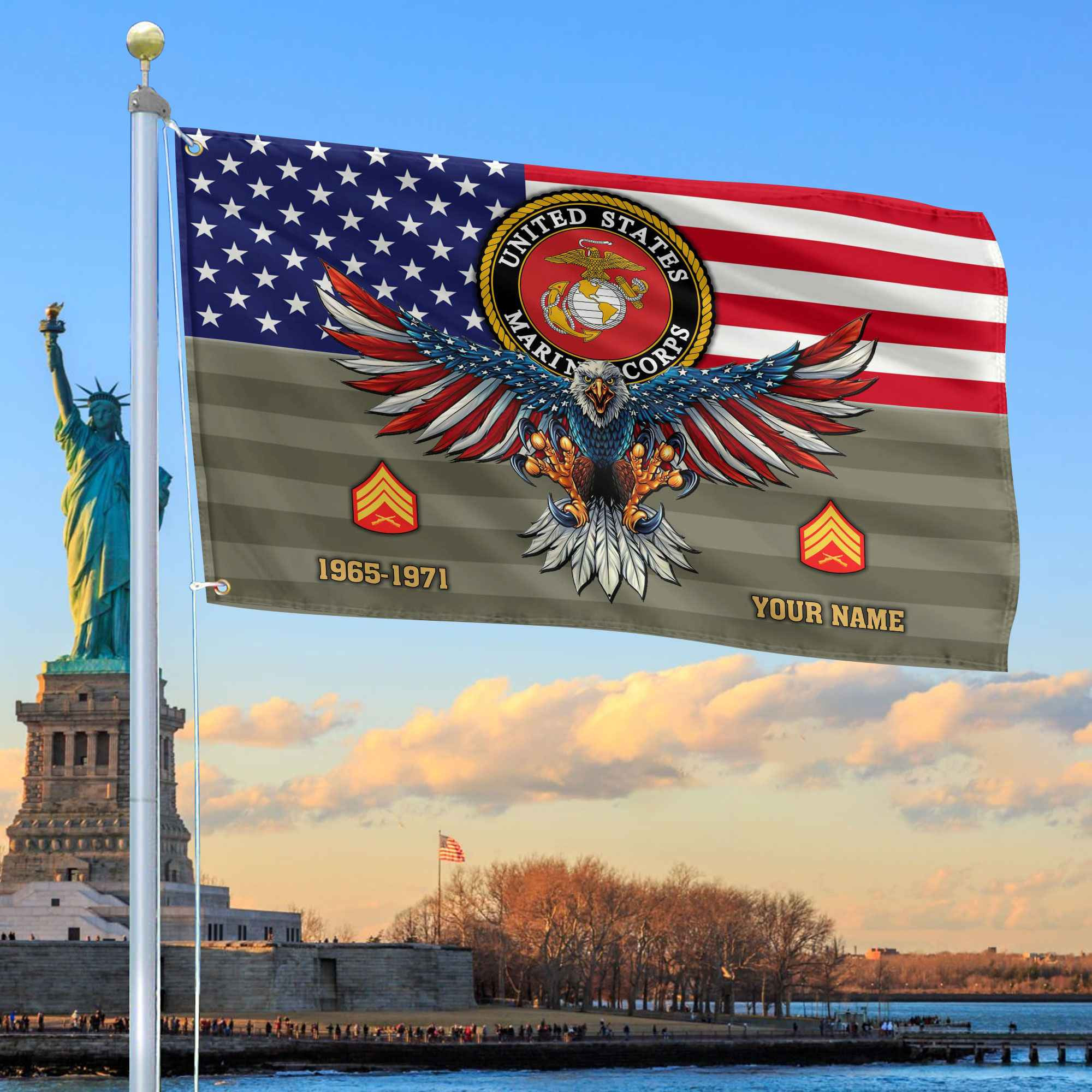 Premium Custom USMC Grommet Flag VPVC109011, Gifts For Marine Veteran, Gifts For Dad, For Husband, Best Gifts On Father’s Day, Armed Forces Day, Independence Day, Veterans Day