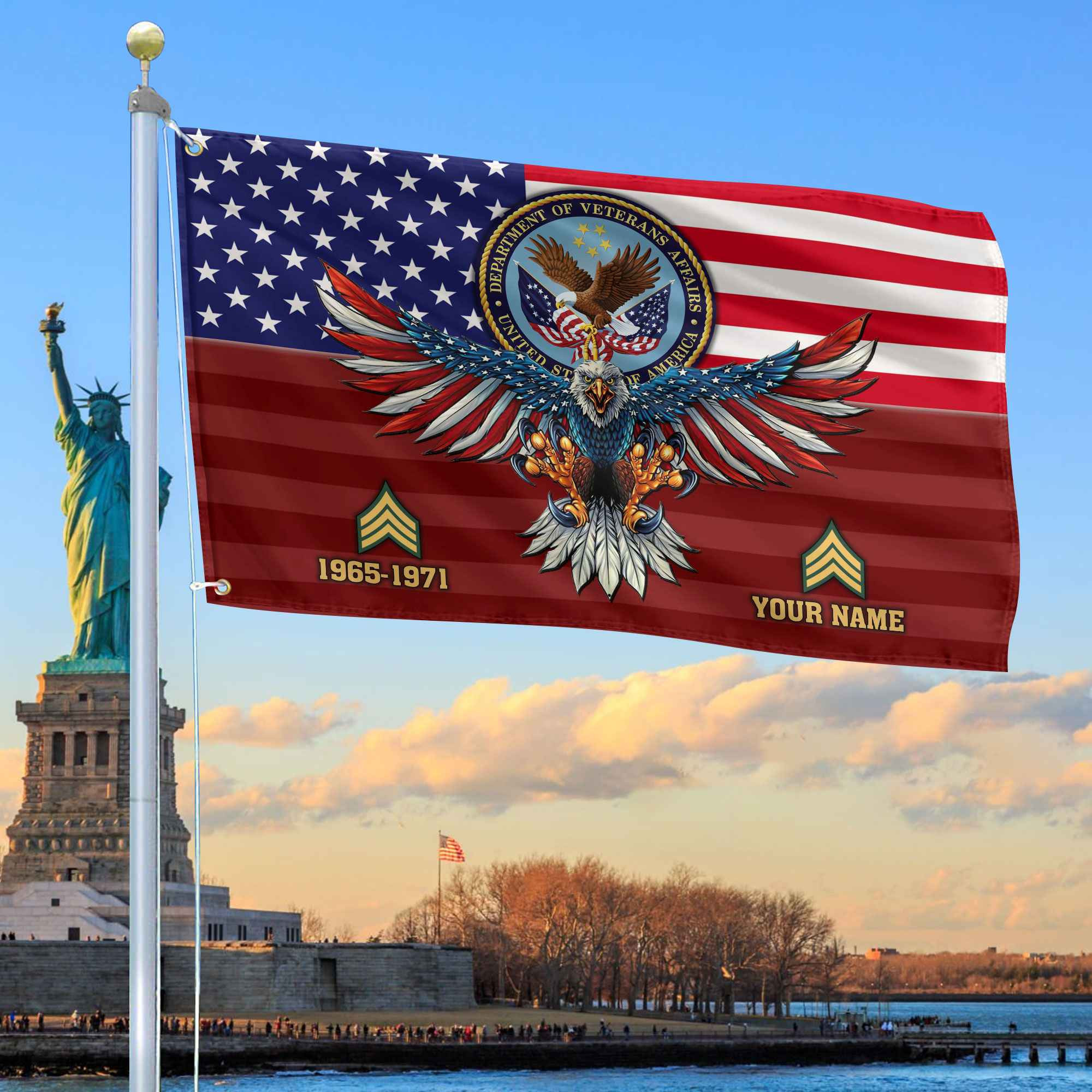 Premium Custom US Veteran Grommet Flag VPVC109007, Gifts For US Veteran, Gifts For Dad, For Husband, Best Gifts On Father’s Day, Armed Forces Day, Independence Day, Veterans Day