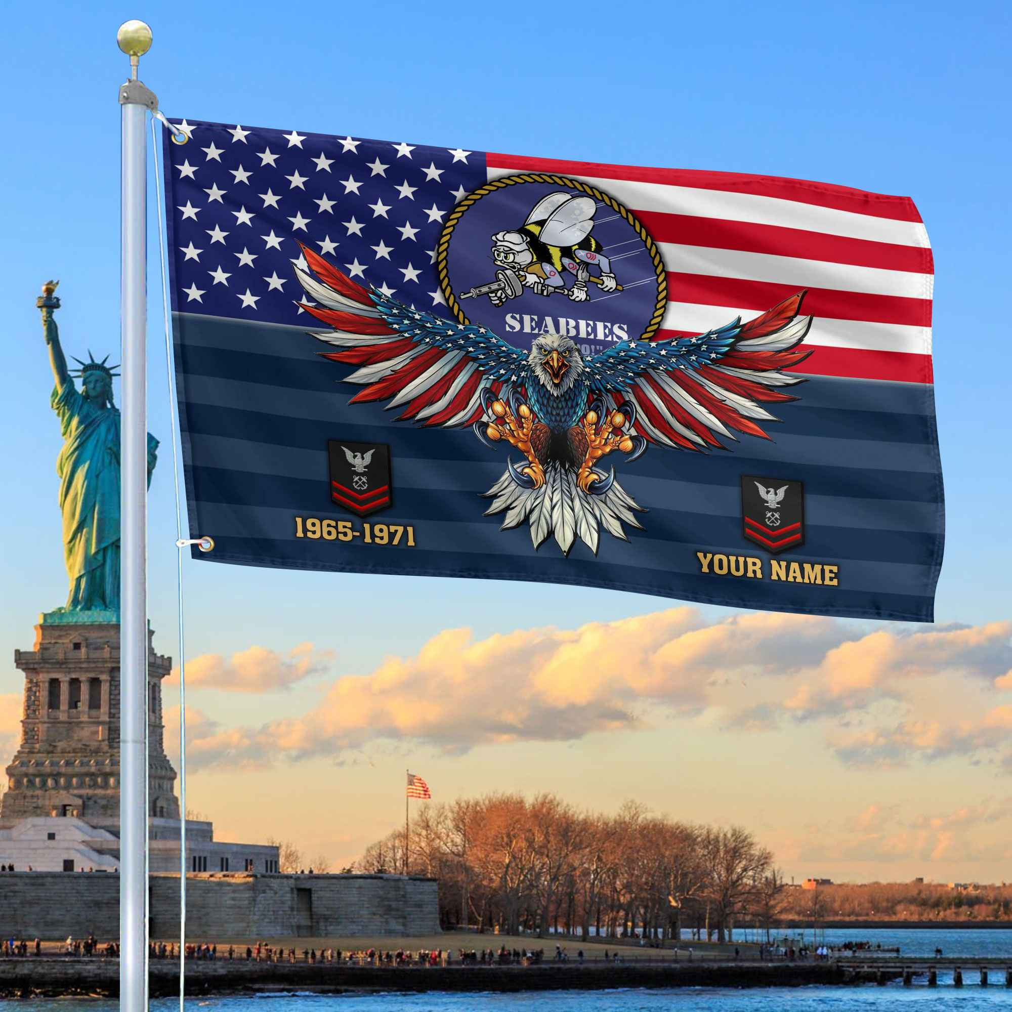 Premium Custom US Seabees Grommet Flag VPVC109009, Gifts For Seabees Veteran, Gifts For Dad, For Husband, Best Gifts On Father’s Day, Armed Forces Day, Independence Day, Veterans Day