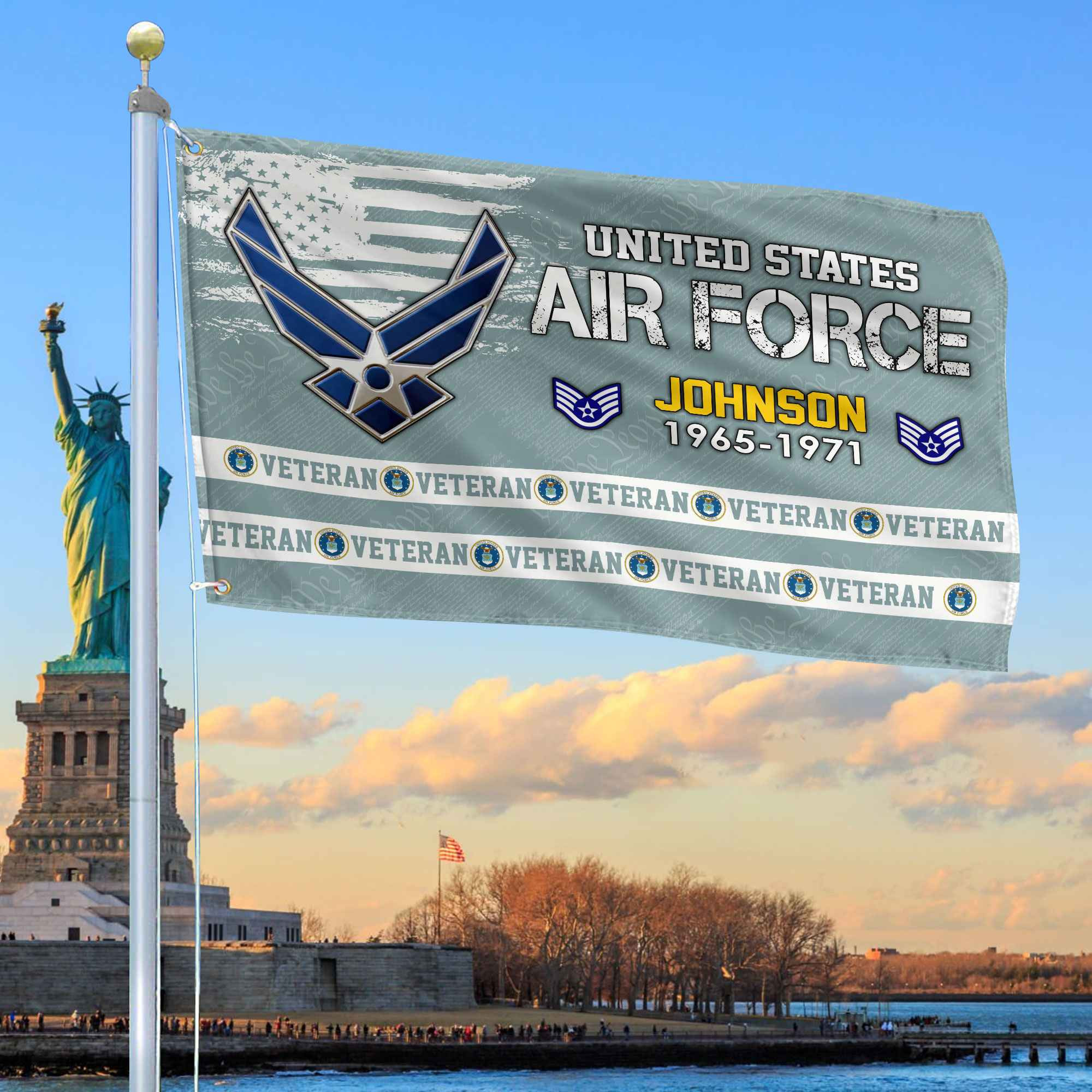 Premium Custom USAF Grommet Flag VPVC109204, Gifts For Air Force Veteran, Best Gifts On Father’s Day, Armed Forces Day, Independence Day, Veterans Day