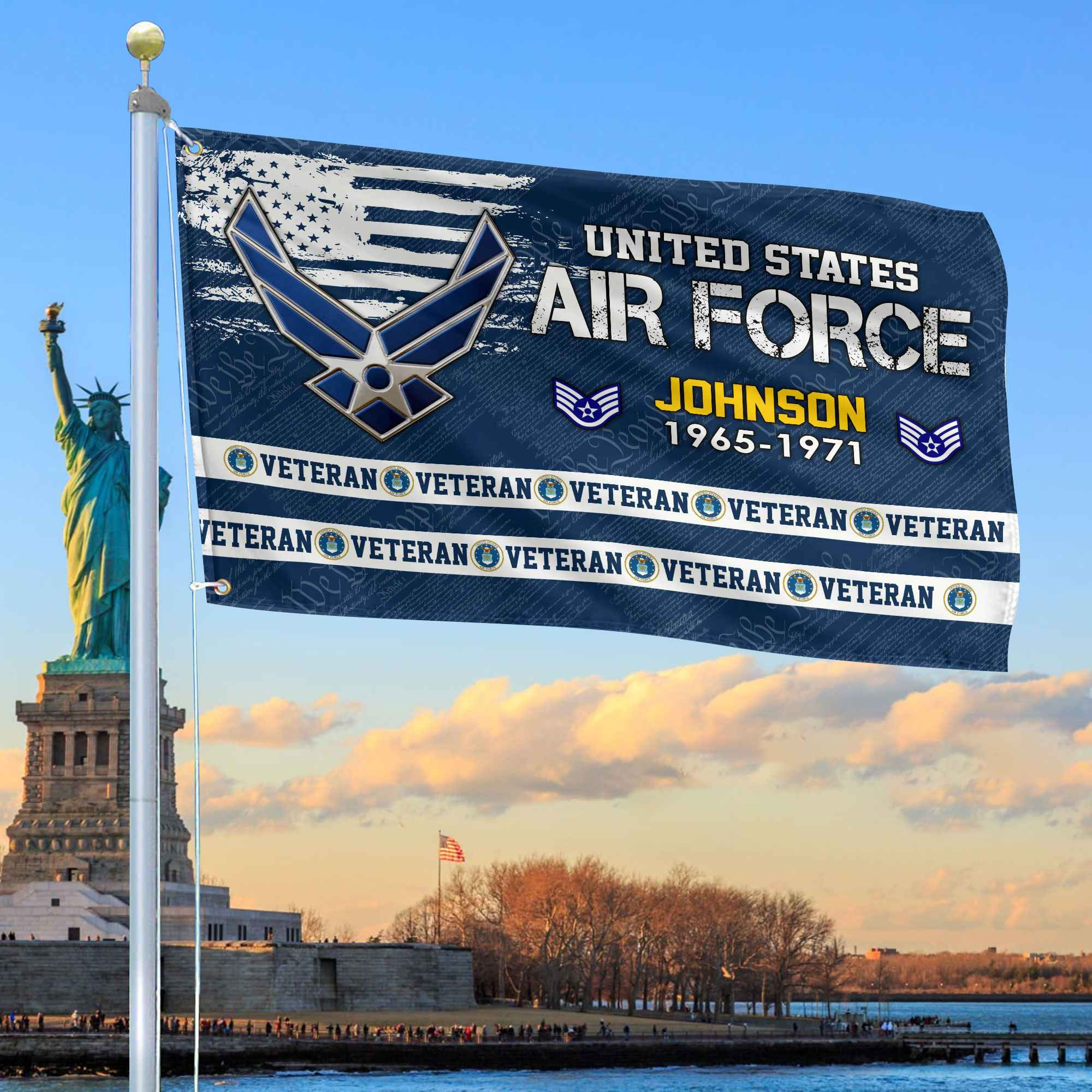 Premium Custom USAF Grommet Flag VPVC109212, Gifts For Air Force Veteran, Best Gifts On Father’s Day, Armed Forces Day, Independence Day, Veterans Day