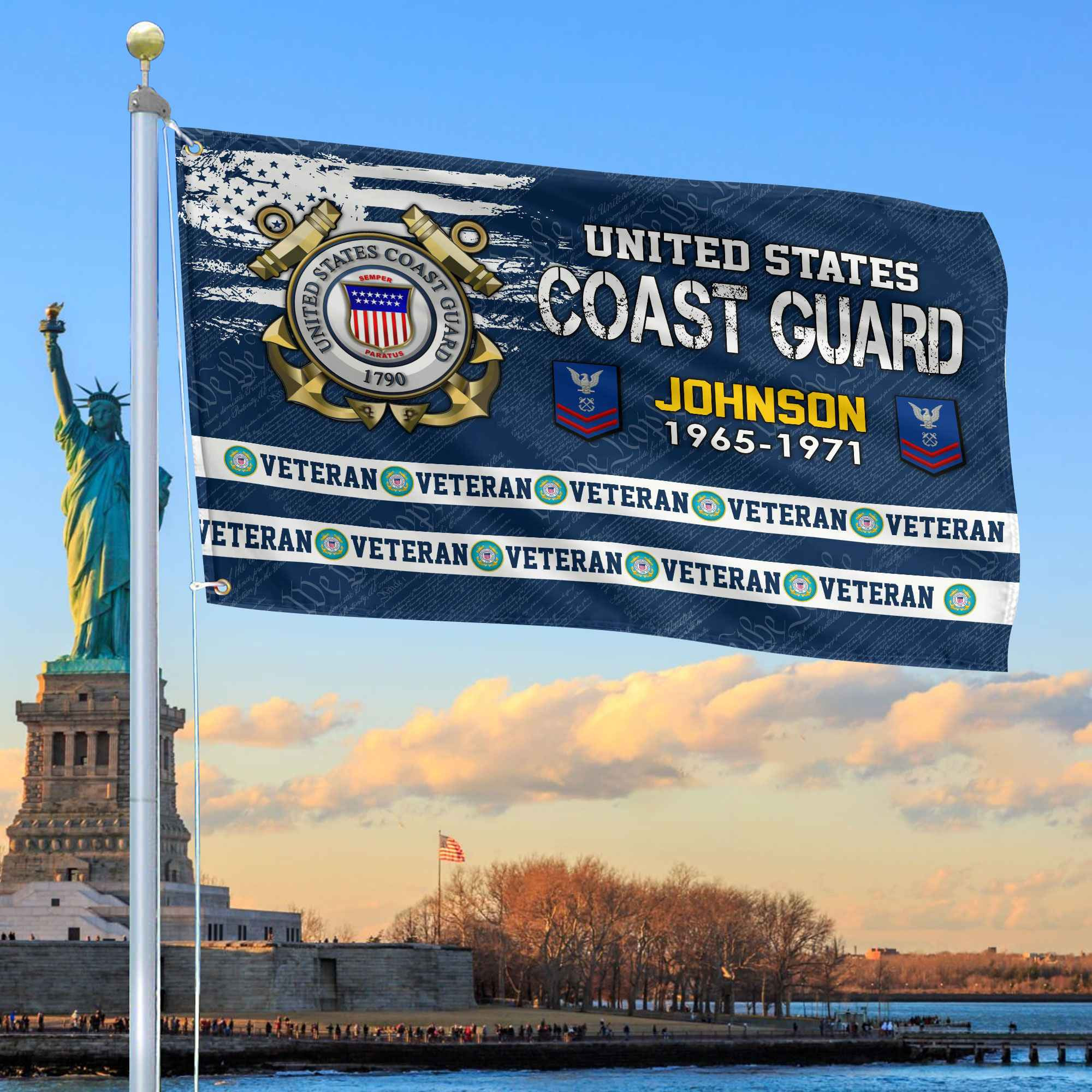 Premium Custom USCG Grommet Flag VPVC109205, Gifts For Coast Guard Veteran, Best Gifts On Father’s Day, Armed Forces Day, Independence Day, Veterans Day