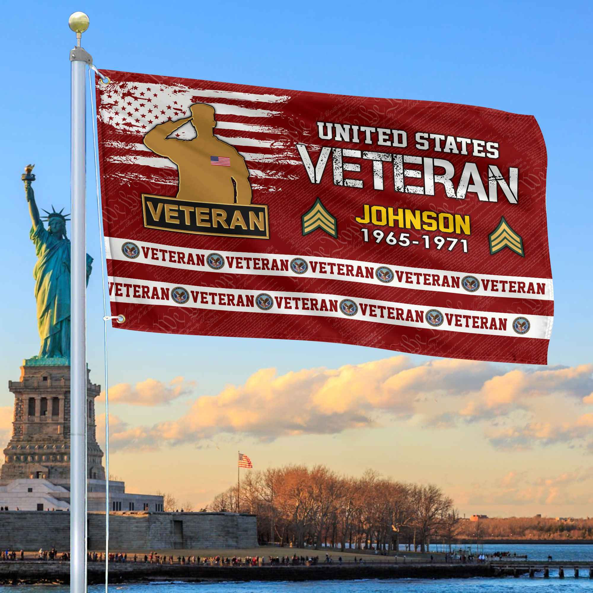 Premium Custom US Veteran Grommet Flag VPVC109207, Gifts For US Veteran, Best Gifts On Father’s Day, Armed Forces Day, Independence Day, Veterans Day