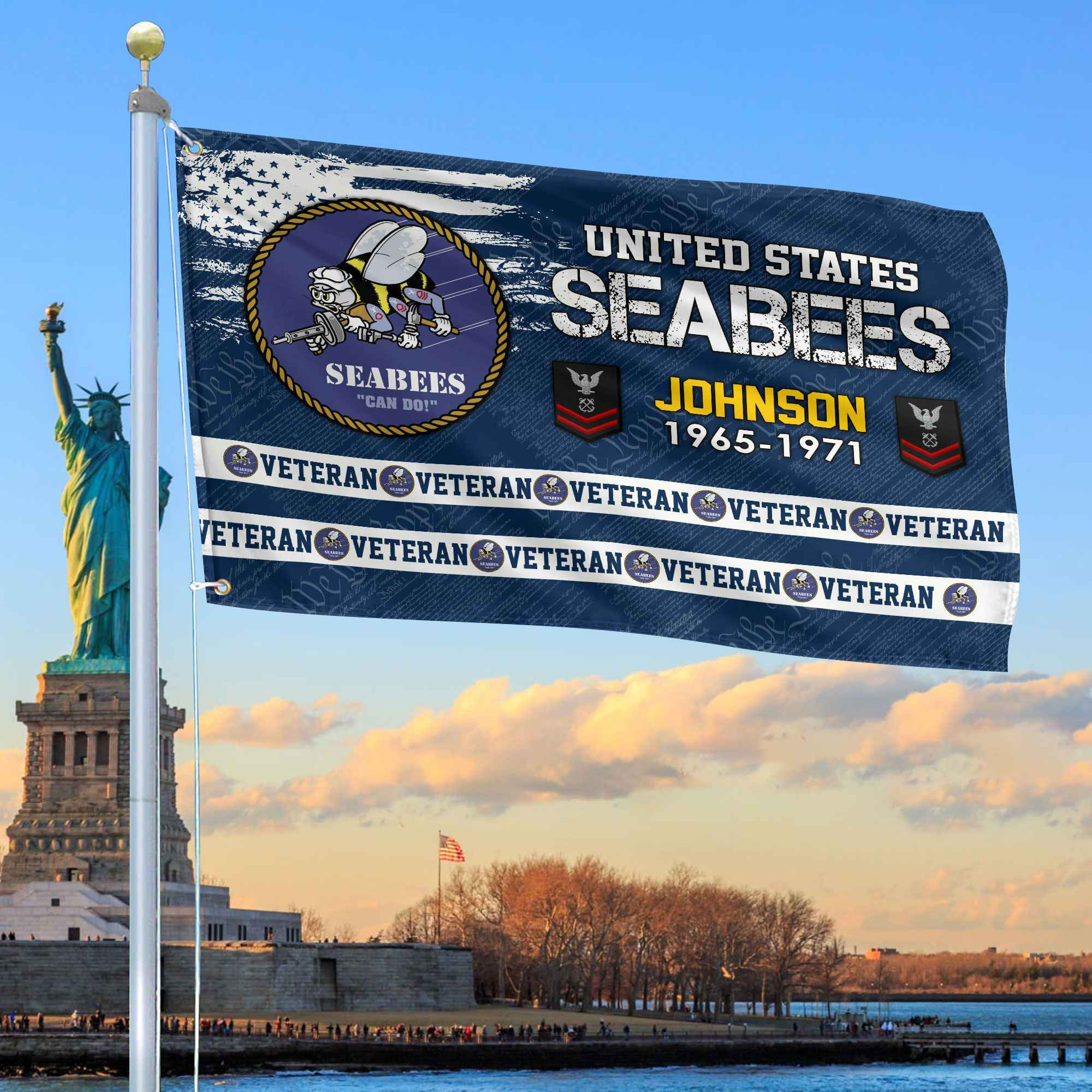 Premium Custom US Seabees Grommet Flag VPVC109209, Gifts For Seabees Veteran, Best Gifts On Father’s Day, Armed Forces Day, Independence Day, Veterans Day