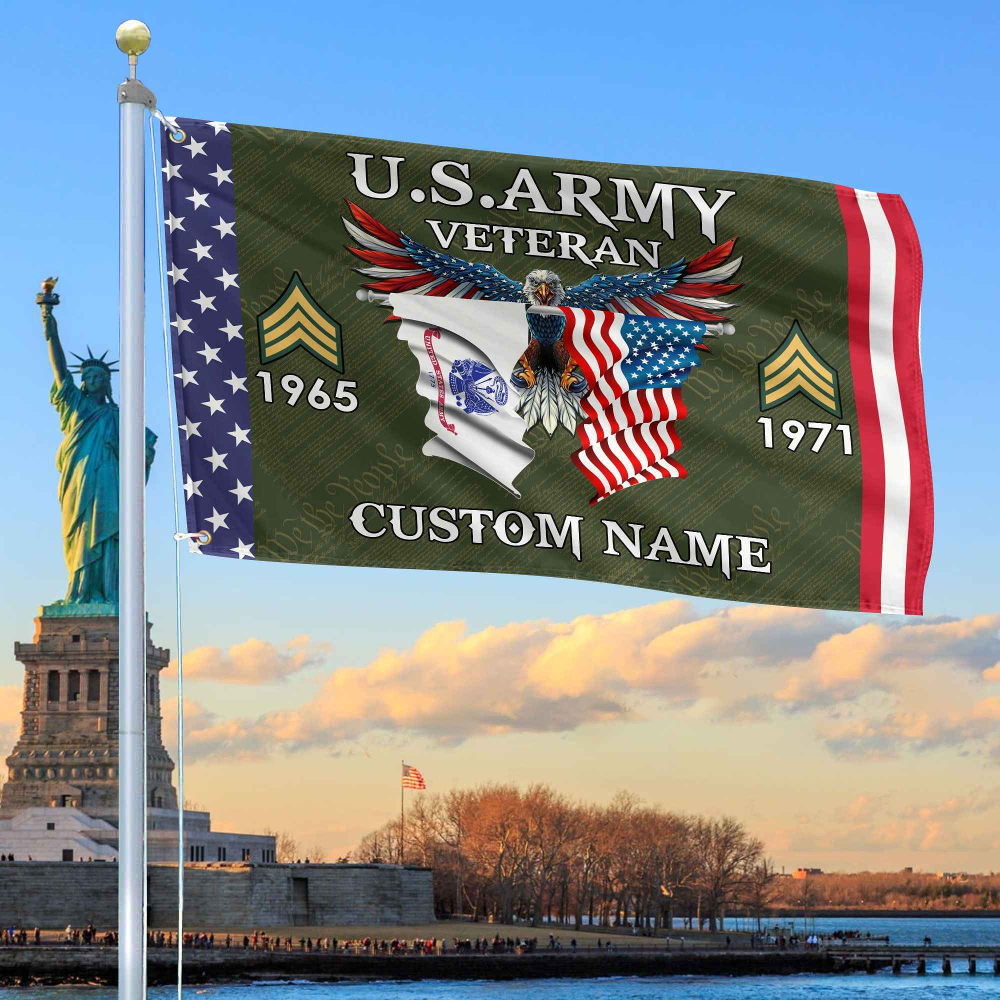 US Army Custom Grommet Flag VPVC109301, Gifts For Army Veteran, Best Gifts On Father’s Day, Armed Forces Day, Independence Day, Veterans Day