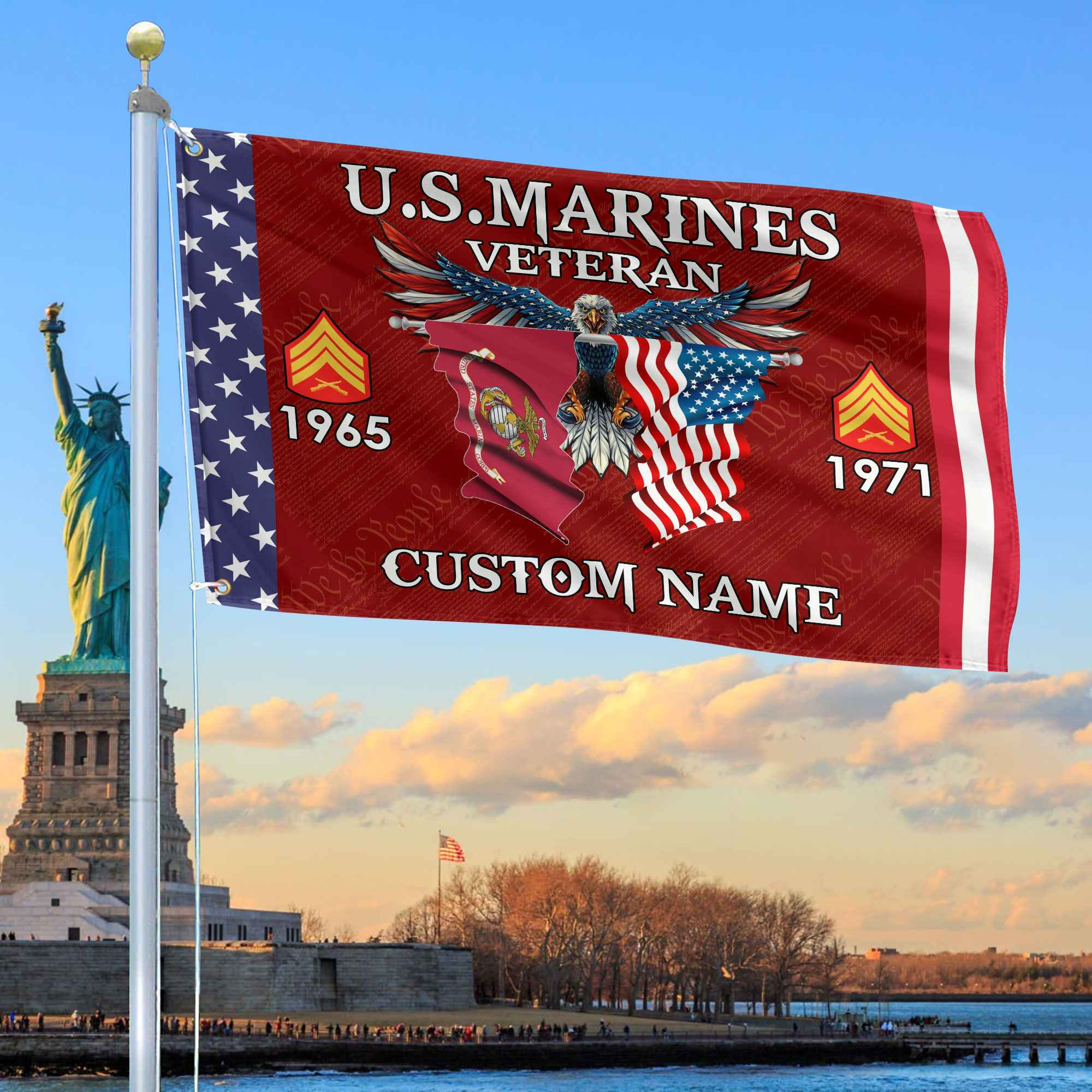 USMC Custom Grommet Flag VPVC109303, Gifts For Marine Veteran, Best Gifts On Father’s Day, Armed Forces Day, Independence Day, Veterans Day