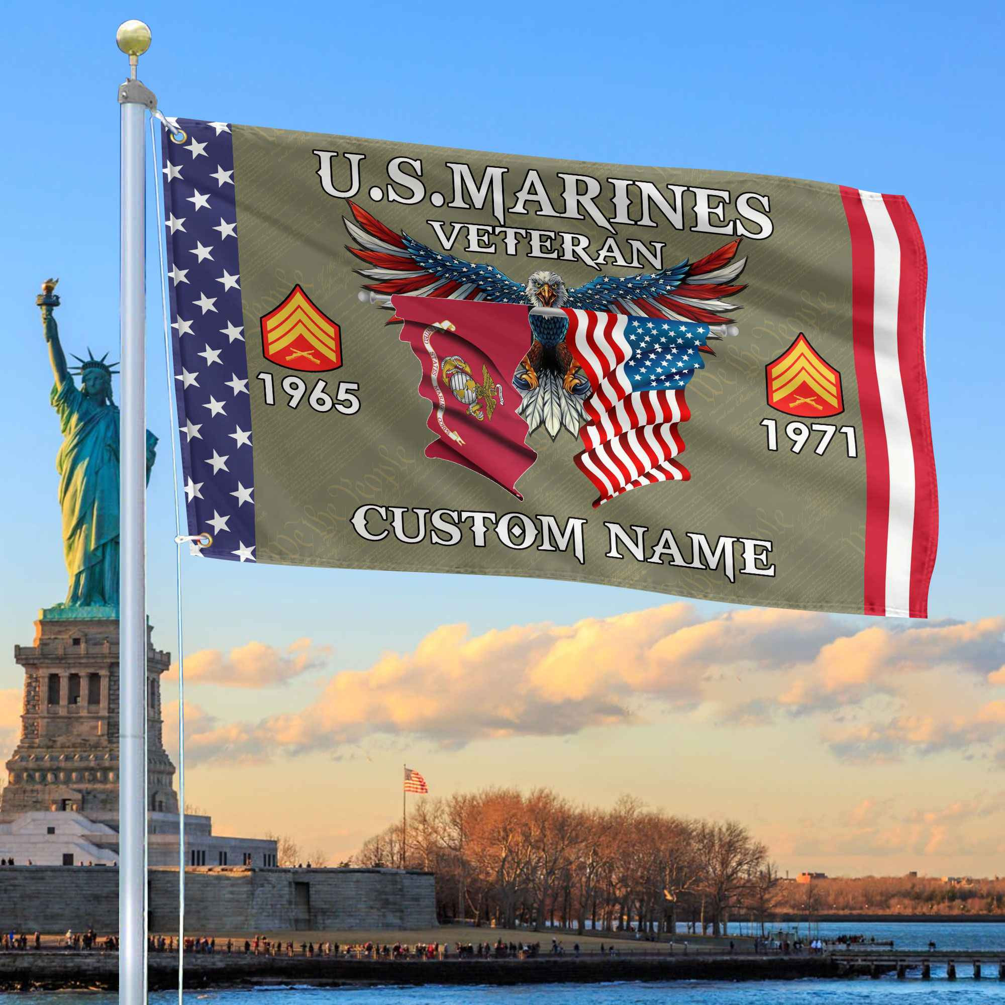 USMC Custom Grommet Flag VPVC109311, Gifts For Marine Veteran, Best Gifts On Father’s Day, Armed Forces Day, Independence Day, Veterans Day