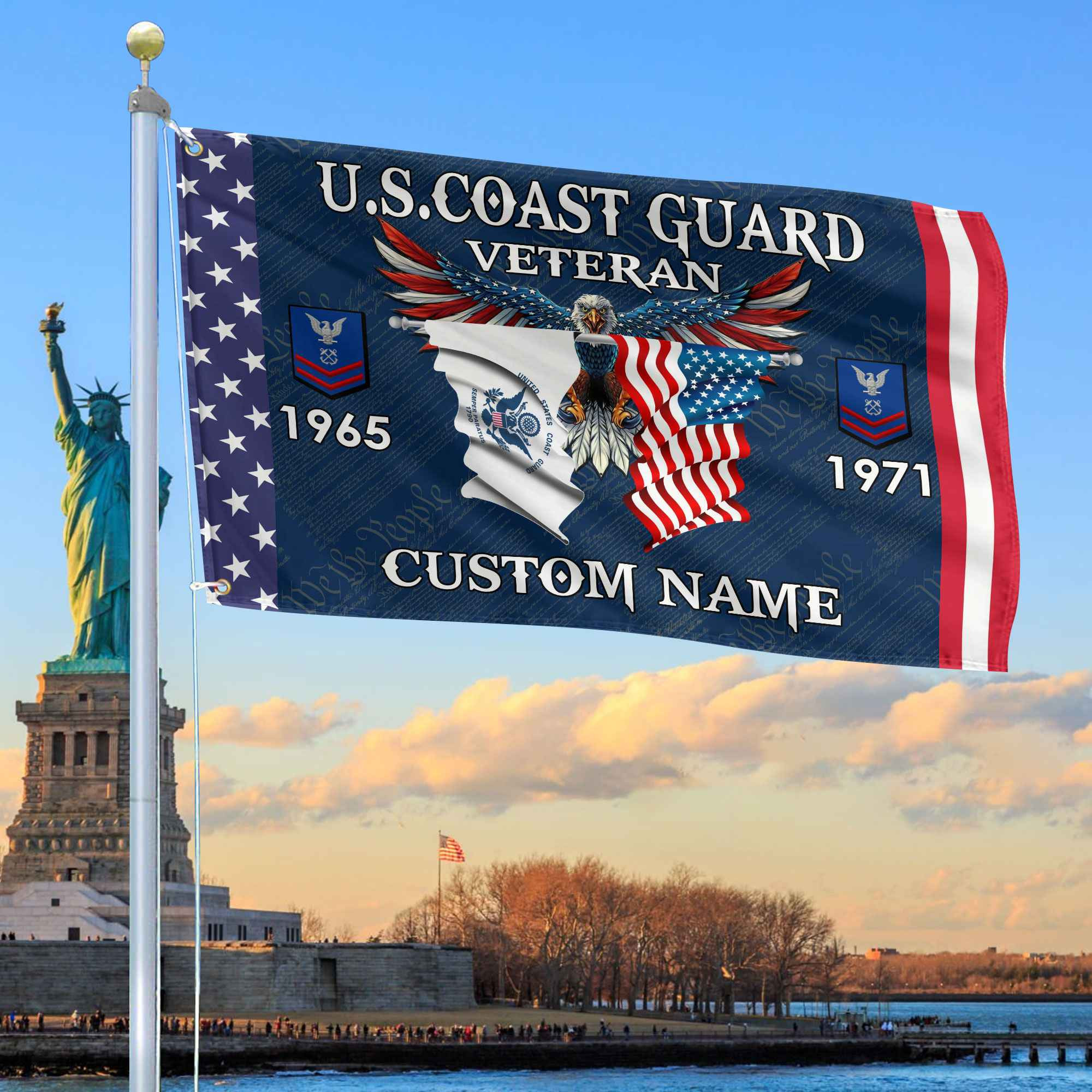 USCG Custom Grommet Flag VPVC109305, Gifts For Coast Guard Veteran, Best Gifts On Father’s Day, Armed Forces Day, Independence Day, Veterans Day