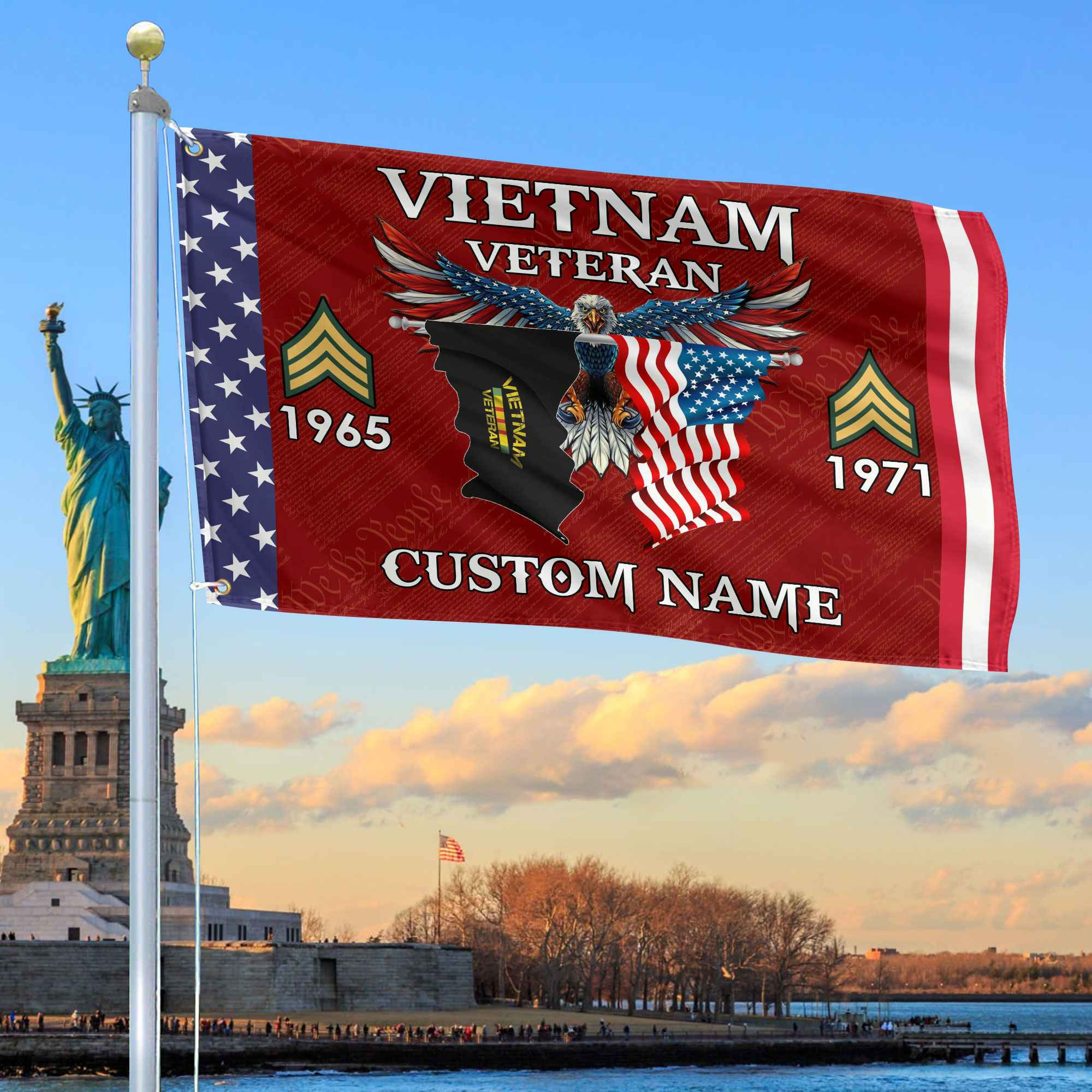 Vietnam Veteran Custom Grommet Flag VPVC109306, Gifts For Vietnam Veteran, Best Gifts On Father’s Day, Armed Forces Day, Independence Day, Veterans Day