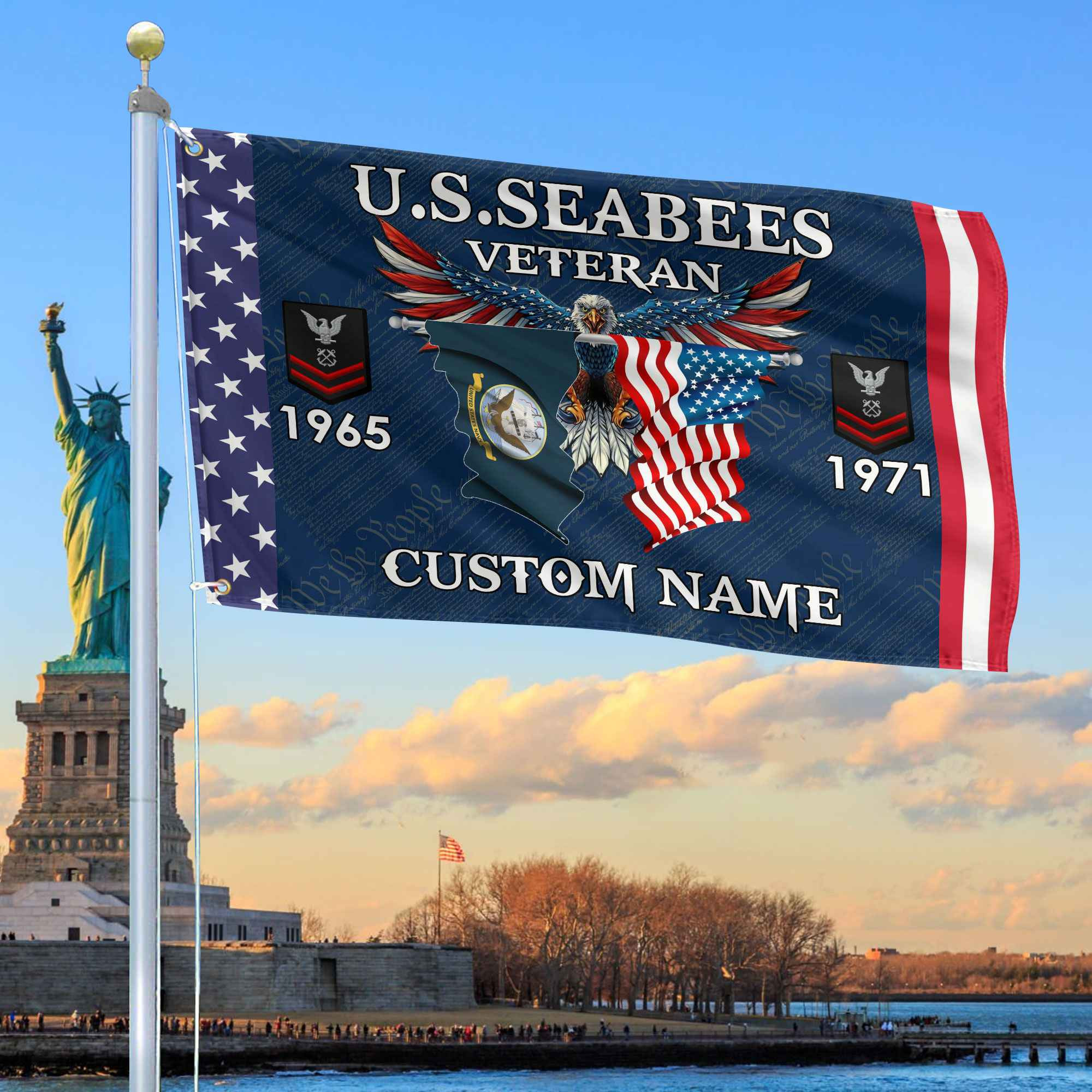 US Seabees Custom Grommet Flag VPVC109309, Gifts For Seabees Veteran, Best Gifts On Father’s Day, Armed Forces Day, Independence Day, Veterans Day