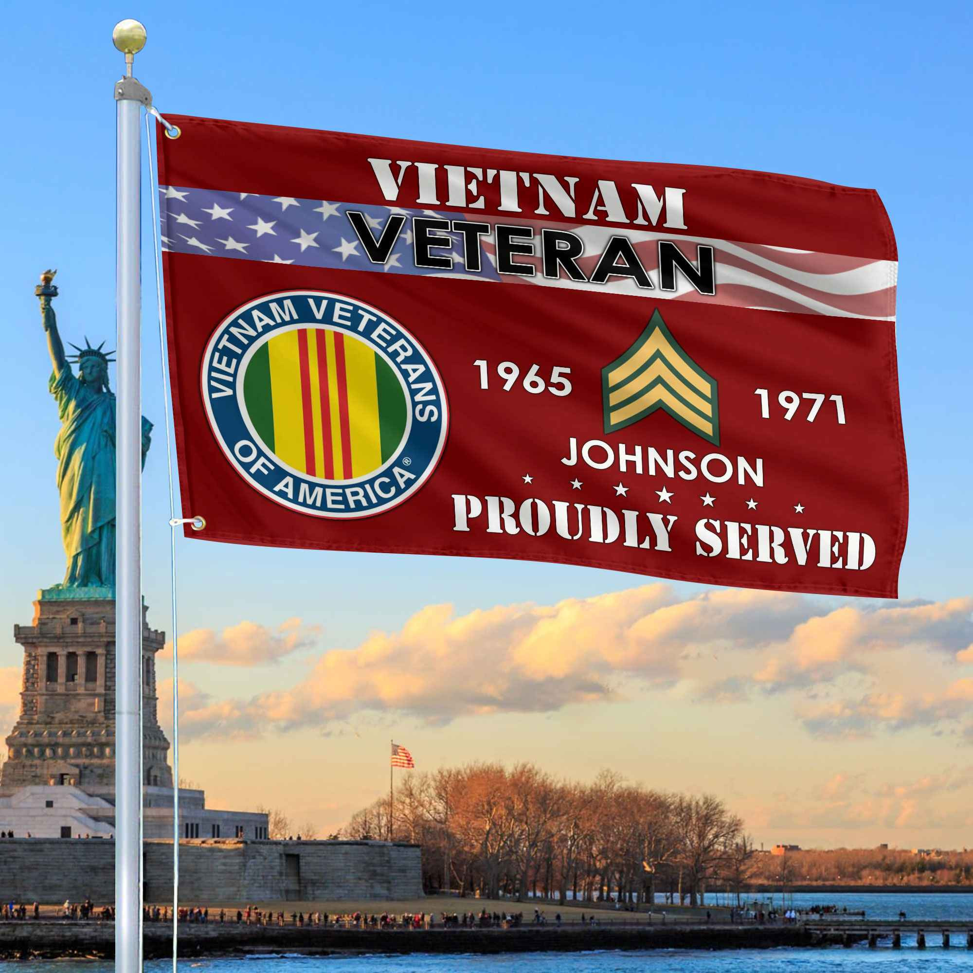 Premium Vietnam Veteran Grommet Flag VPVC109406, Custom Name, Rank, Year, Gifts For Vietnam Veteran, Best Gifts On Father’s Day, Armed Forces Day, Independence Day, Veterans Day