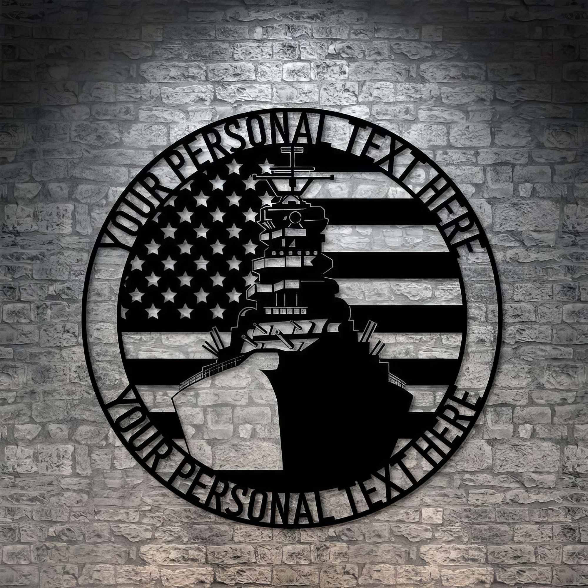 Premium Custom US Veteran Metal Signs VPVC901026, Gifts For US Veteran, American Battleship Sign Navy Ship Military Navy Cruiser Veteran Gift