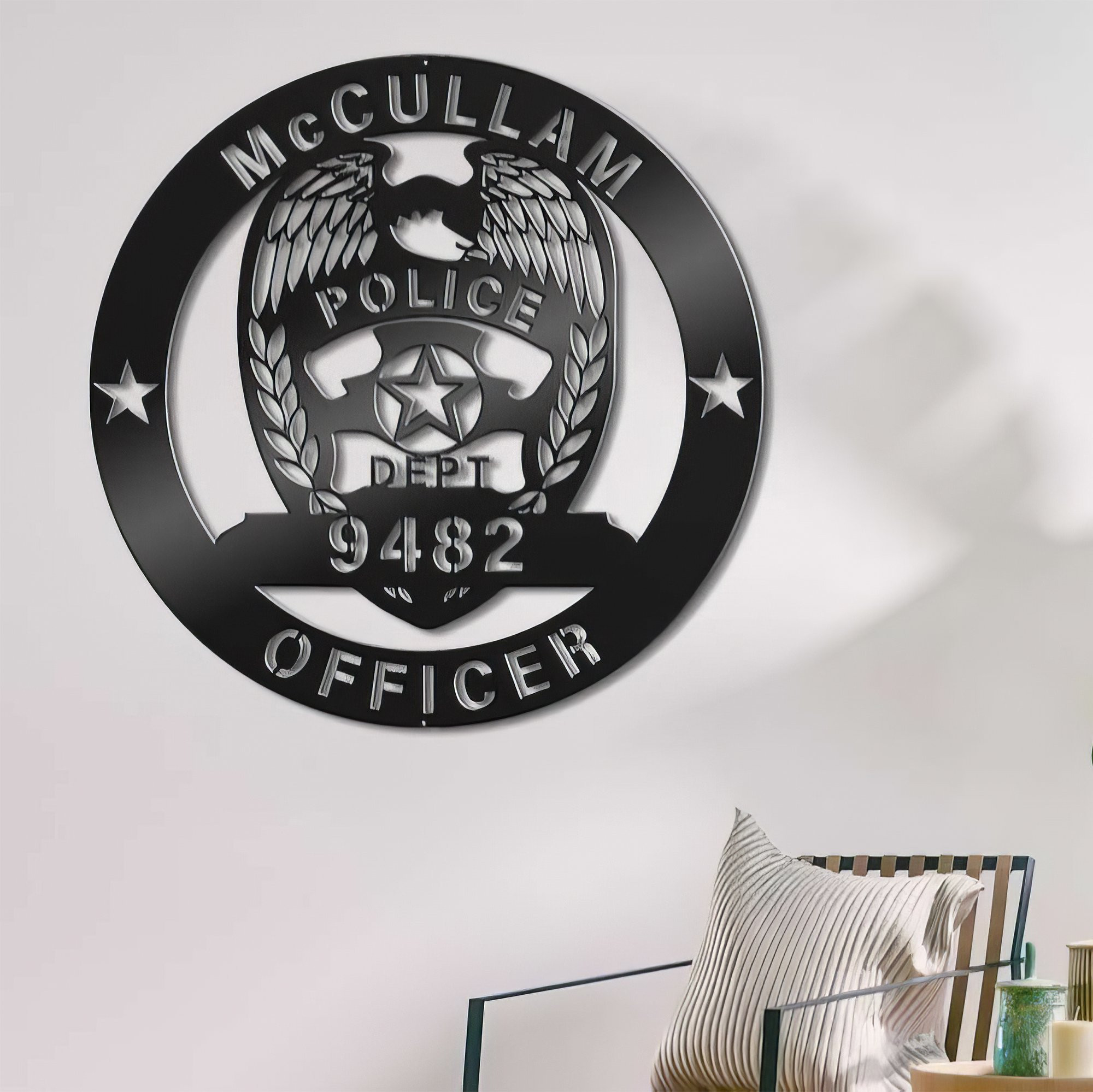 Premium Custom US Veteran Metal Signs VPVC901032, Gifts For US Veteran, American Police Officer Metal Signs