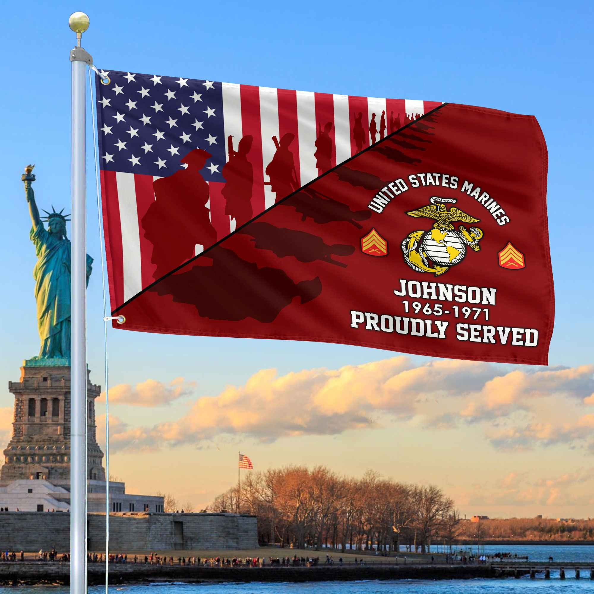Premium Custom USMC Grommet Flag VPVC109503, Gifts For Marine Veteran, Gifts For Dad, For Husband, Best Gifts On Father’s Day, Armed Forces Day, Independence Day, Veterans Day