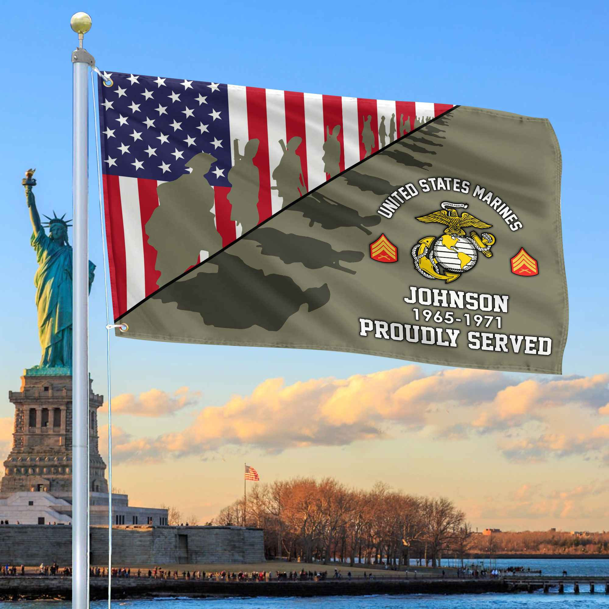 Premium Custom USMC Grommet Flag VPVC109511, Gifts For Marine Veteran, Gifts For Dad, For Husband, Best Gifts On Father’s Day, Armed Forces Day, Independence Day, Veterans Day