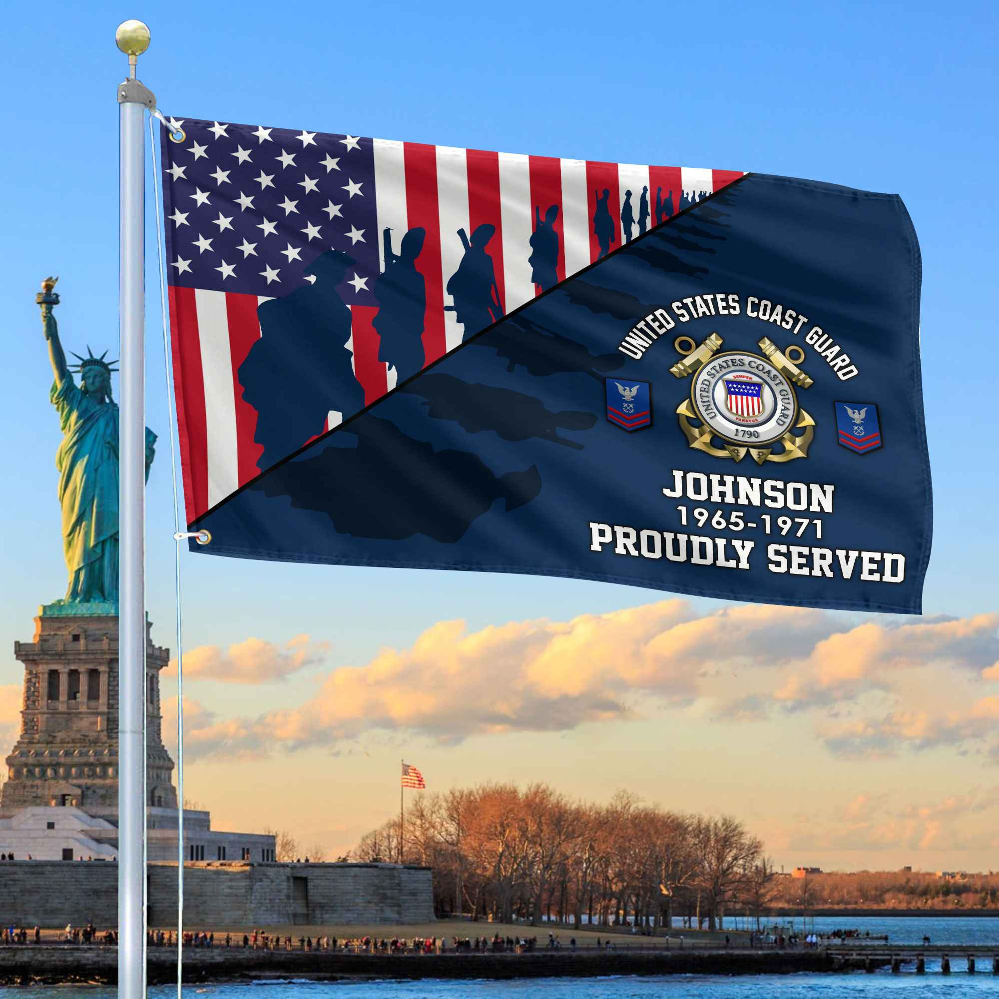 Premium Custom USCG Grommet Flag VPVC109505, Gifts For Coast Guard Veteran, Gifts For Dad, For Husband, Best Gifts On Father’s Day, Armed Forces Day, Independence Day, Veterans Day