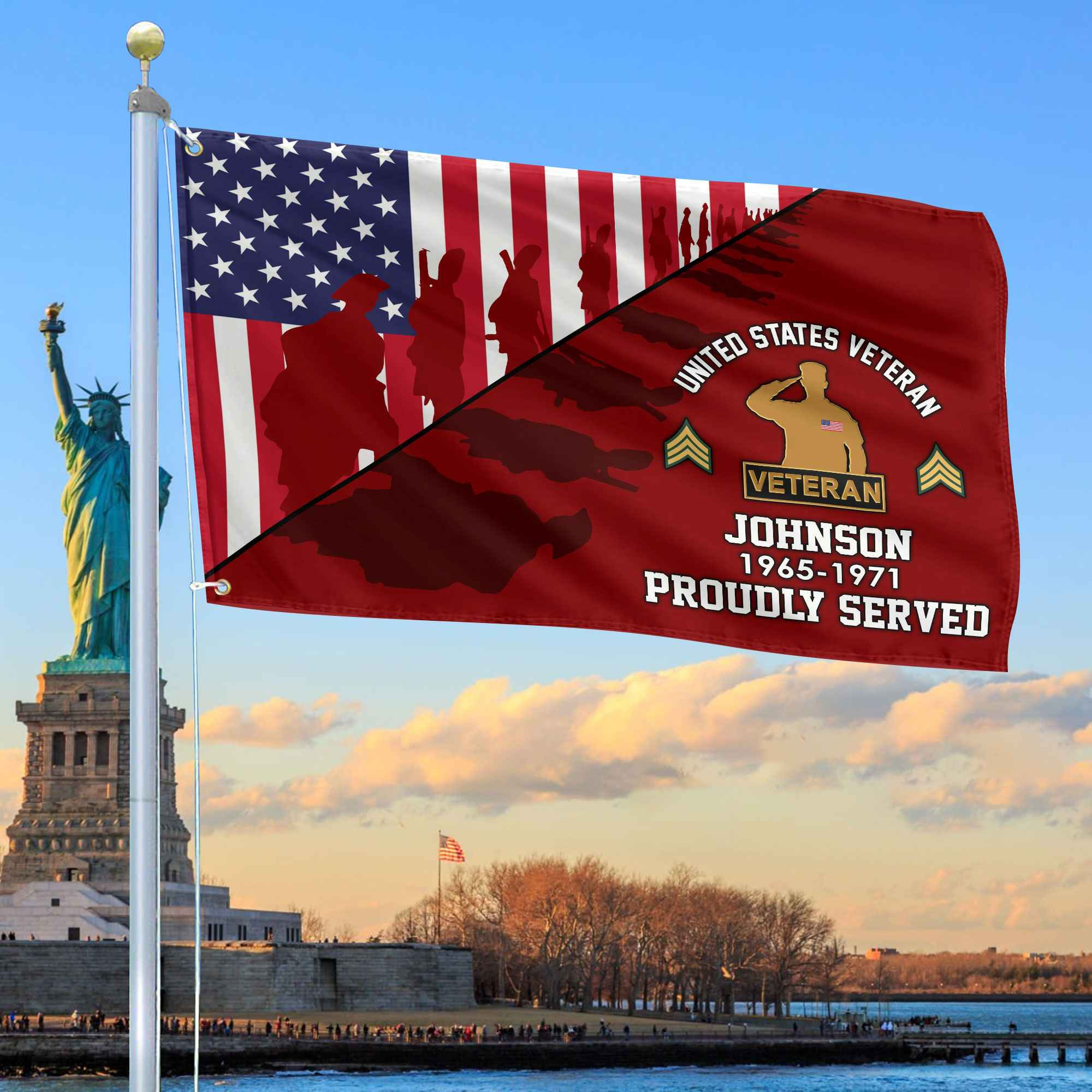 Premium Custom US Veteran Grommet Flag VPVC109507, Gifts For US Veteran, Gifts For Dad, For Husband, Best Gifts On Father’s Day, Armed Forces Day, Independence Day, Veterans Day