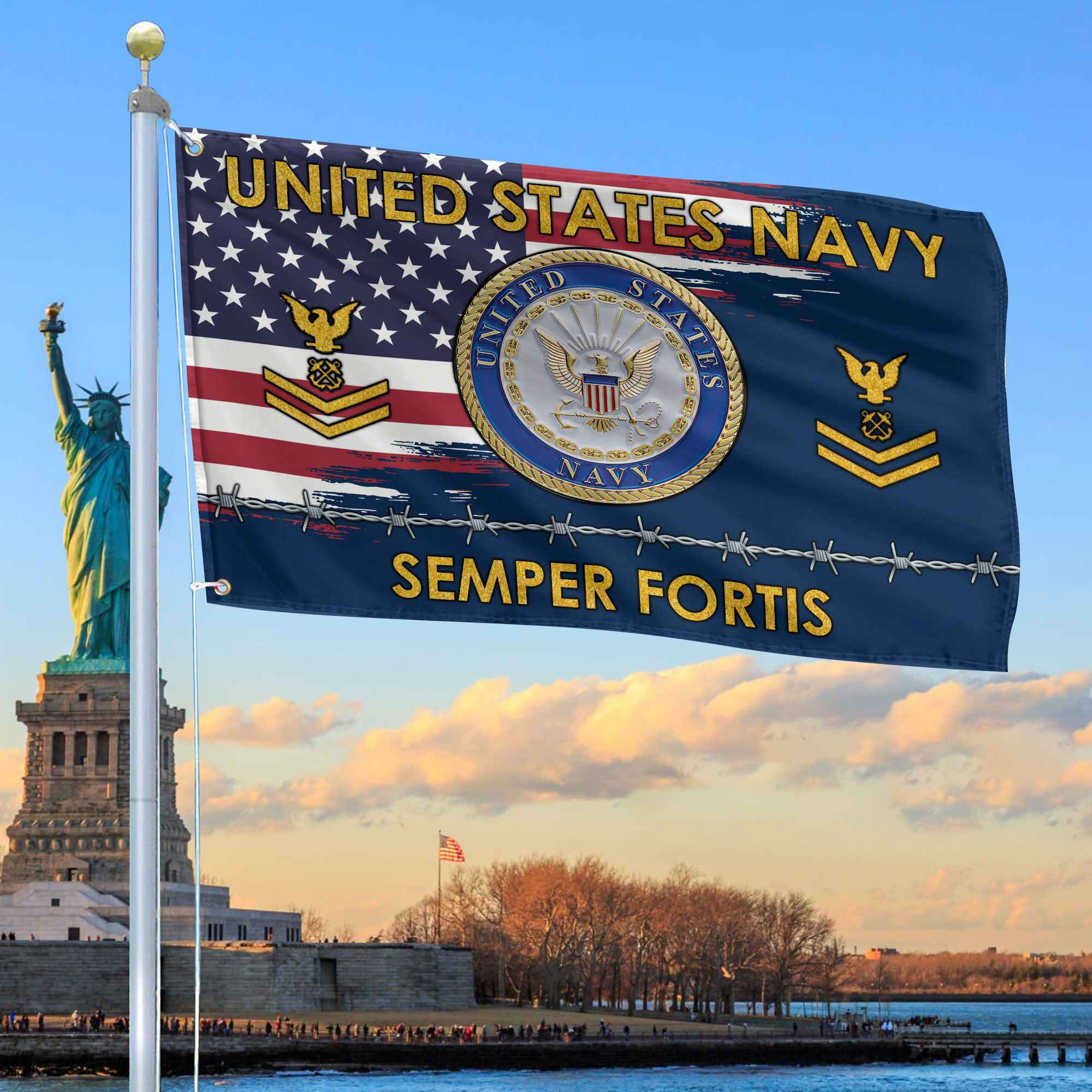 Unique Custom Name, Rank US Navy Grommet Flag VPVC109602, Gifts For Navy Veteran, Gifts For Dad, For Husband, Best Gifts On Father’s Day, Independence Day, Veterans Day