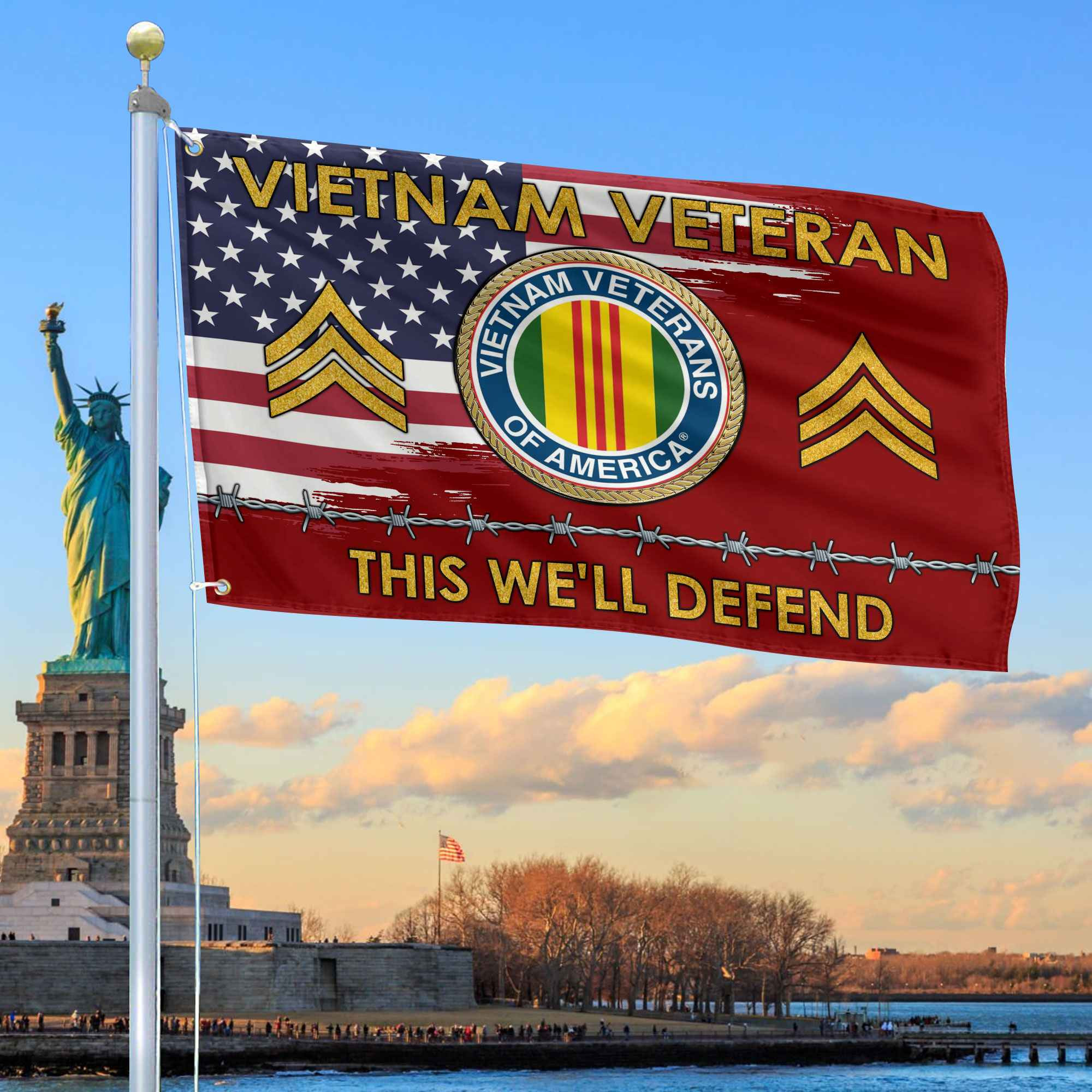 Unique Custom Name, Rank Vietnam Veteran Grommet Flag VPVC109606, Gifts For Vietnam Veteran, Gifts For Dad, For Husband, Best Gifts On Father’s Day, Independence Day, Veterans Day