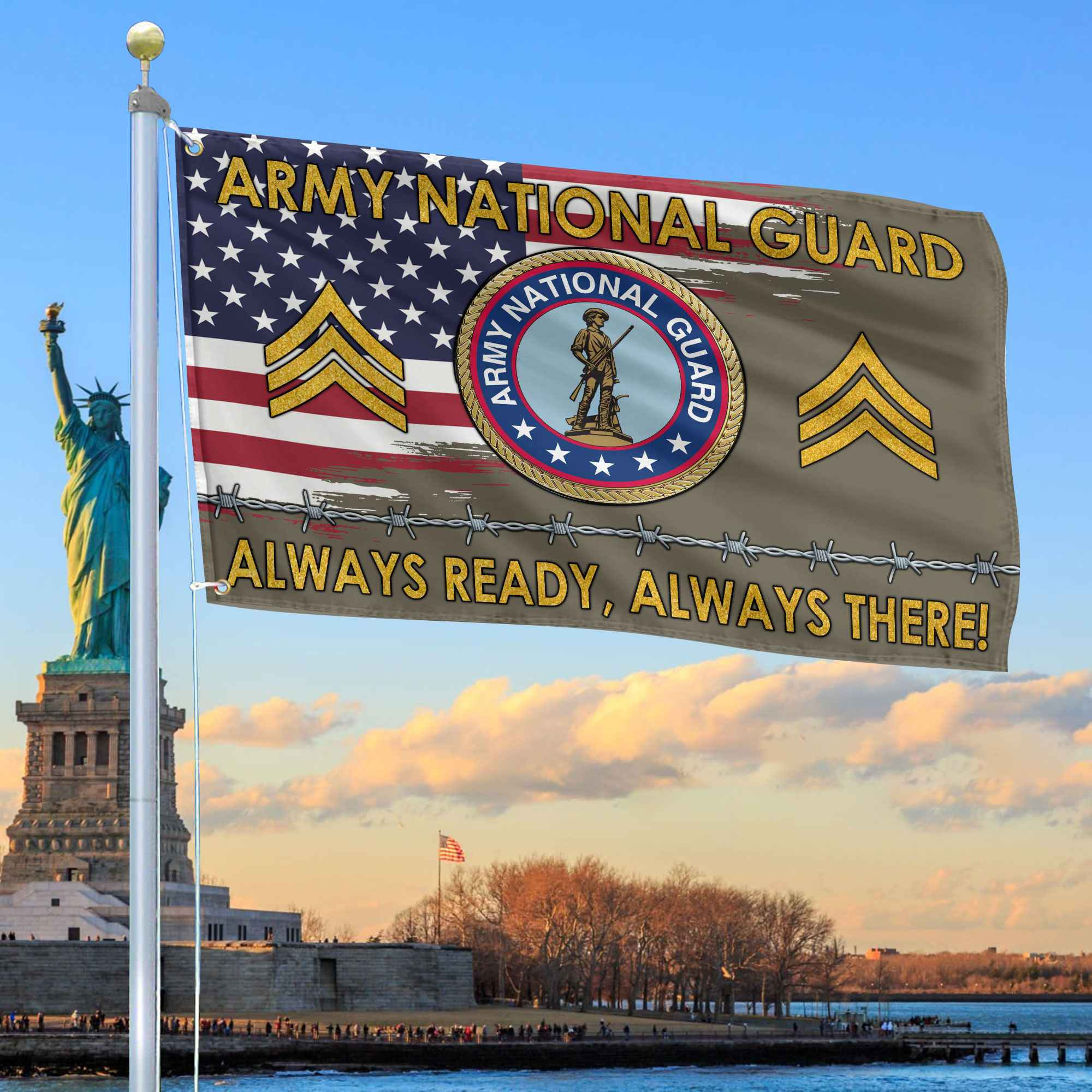Unique Custom Name, Rank US Army National Guard Grommet Flag VPVC109608, Gifts For Army National Guard Veteran, Gifts For Dad, For Husband, Best Gifts On Father’s Day, Independence Day, Veterans Day