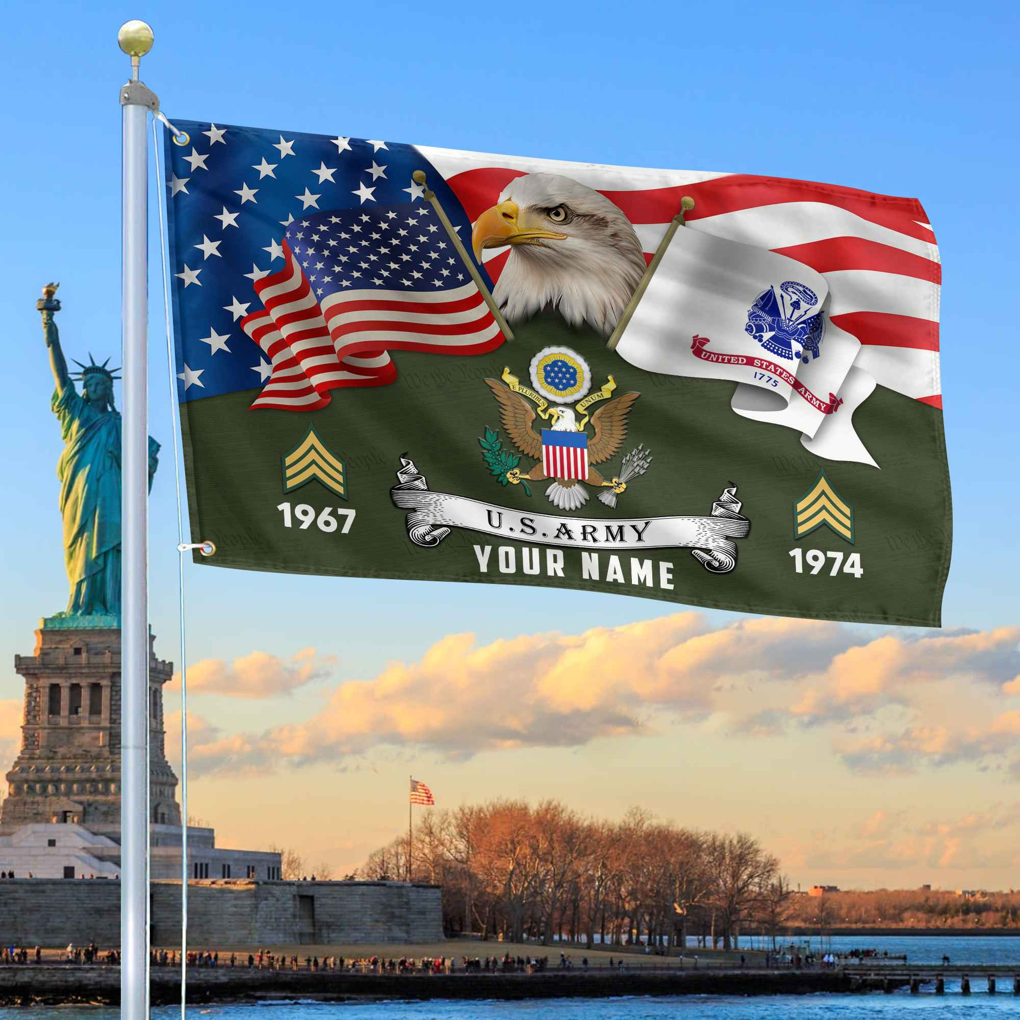 Premium Custom US Army Grommet Flag VPVC105301, Gifts For Army Veteran, Best Gifts On Father’s Day, Armed Forces Day, Independence Day, Veterans Day