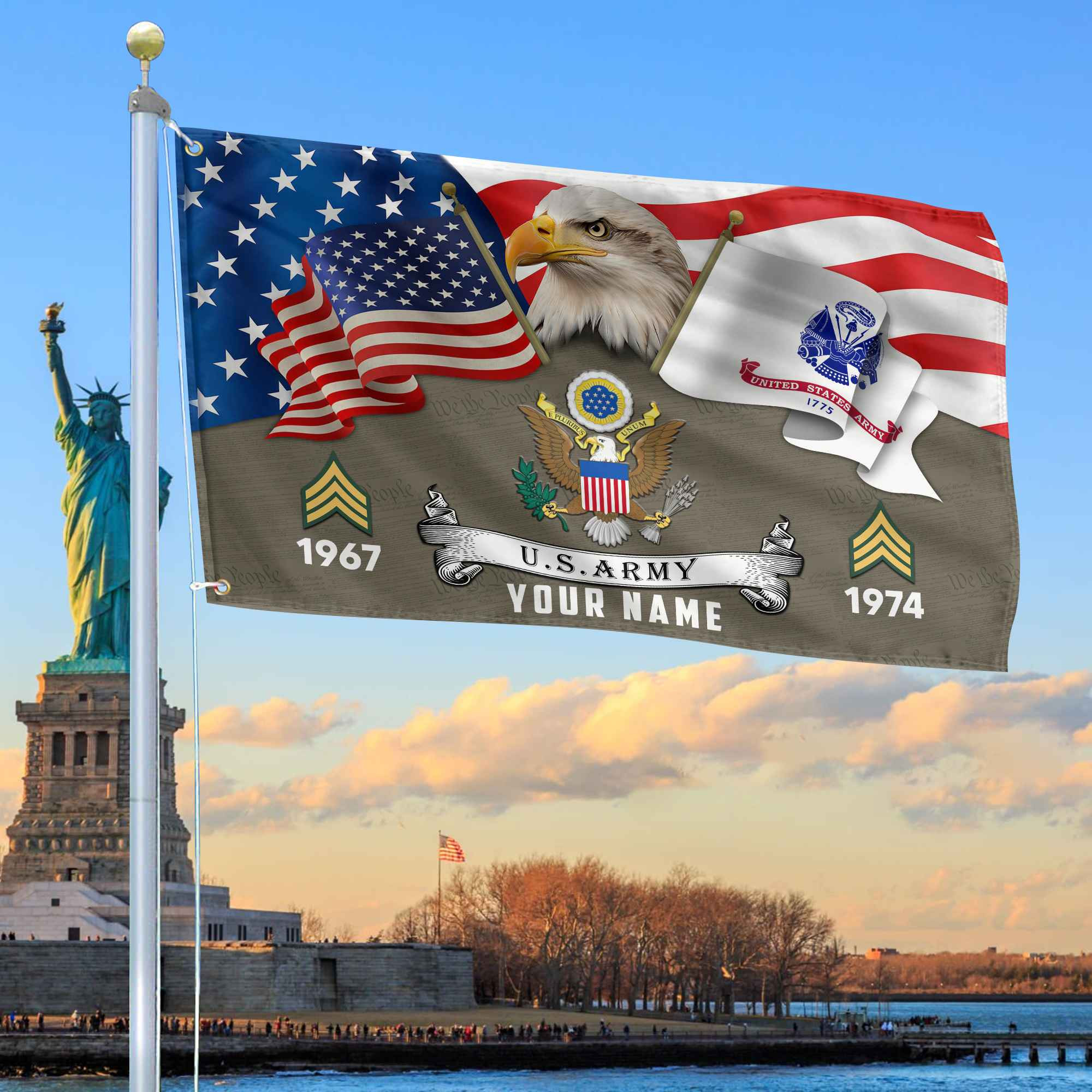 Premium Custom US Army Grommet Flag VPVC105310, Gifts For Army Veteran, Best Gifts On Father’s Day, Armed Forces Day, Independence Day, Veterans Day